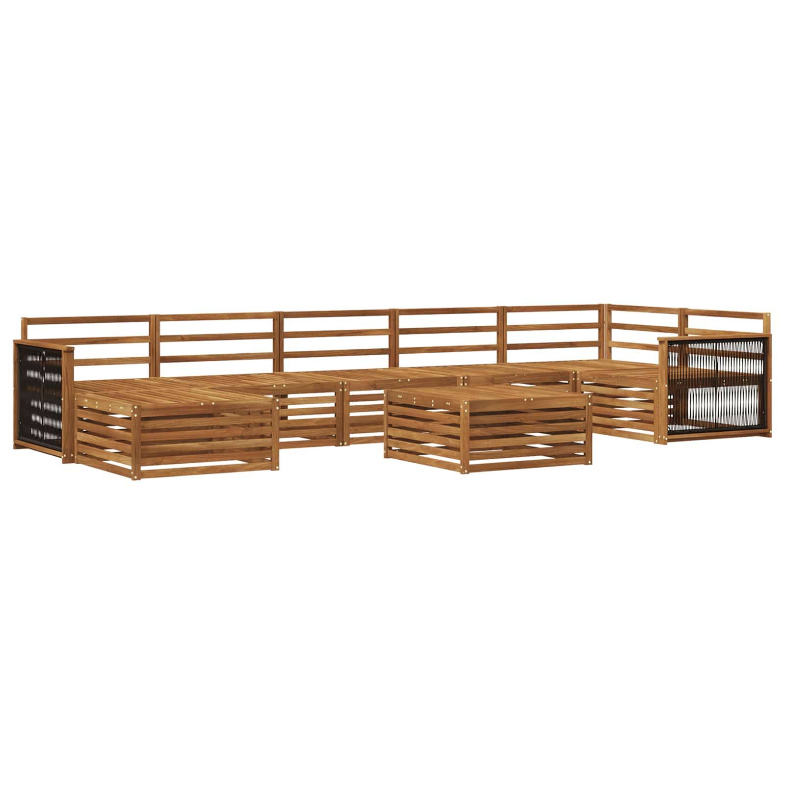 vidaXL Outdoor-Sofagarnitur 8 pcs Natur