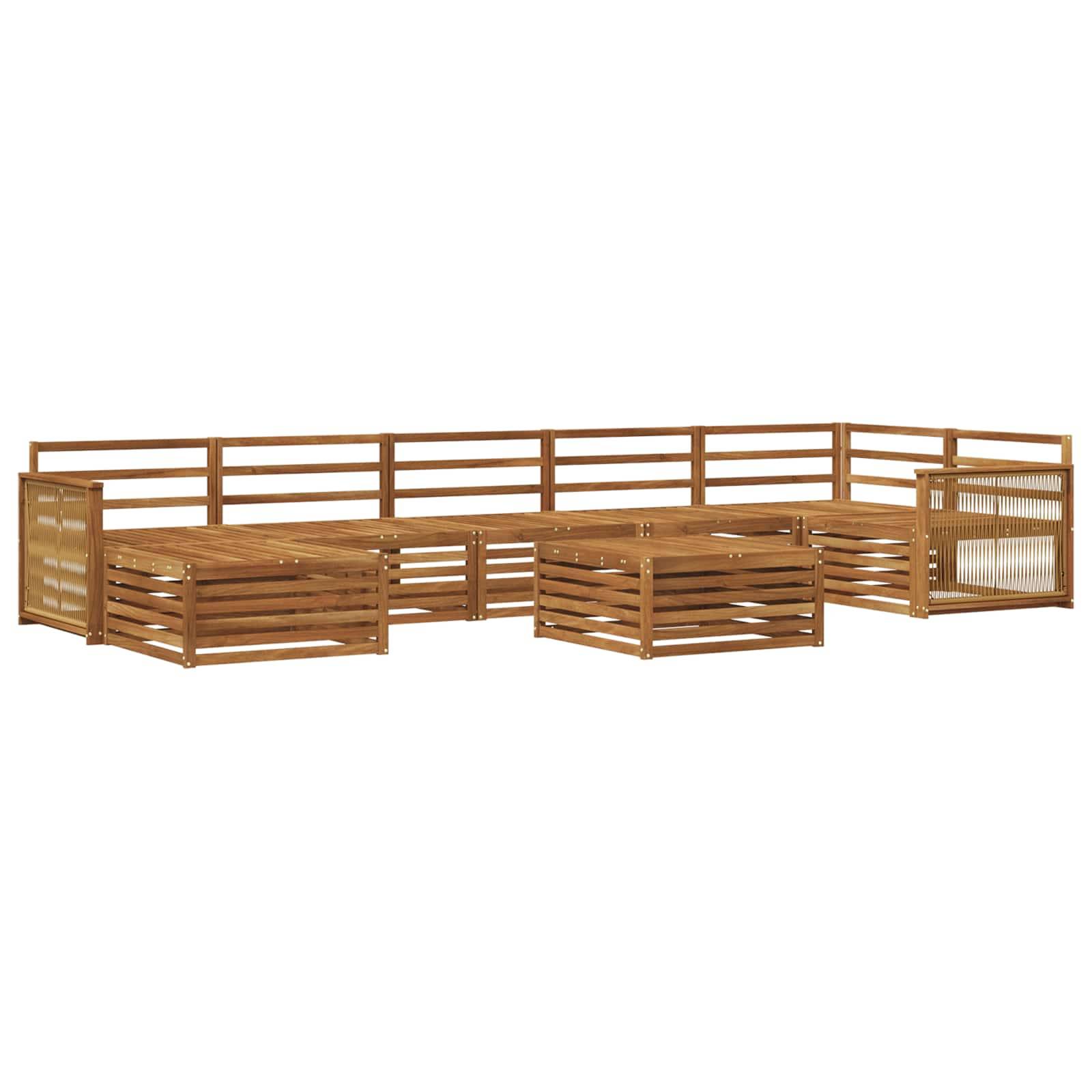 vidaXL Outdoor-Sofagarnitur 8 pcs Natur