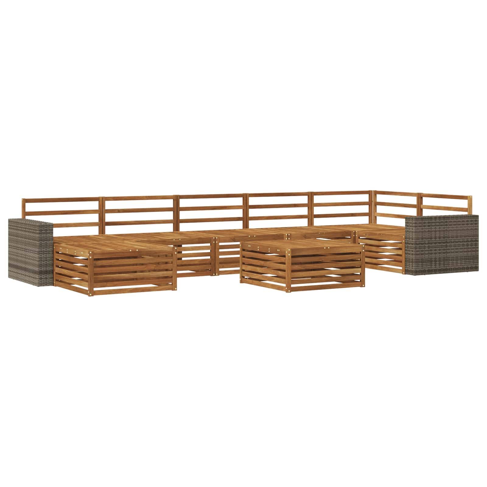 vidaXL Outdoor-Sofagarnitur 8 pcs Natur
