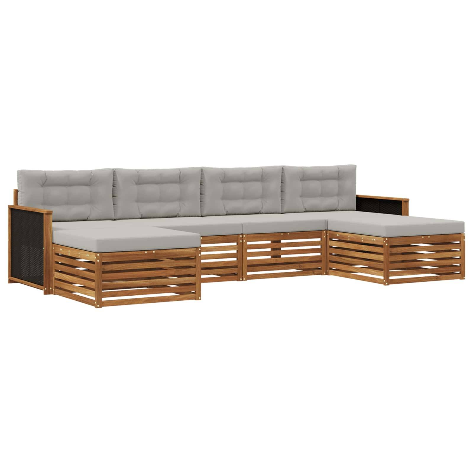 vidaXL Sofagarnituren mit Kissen 6 pcs Massivholz Akazie