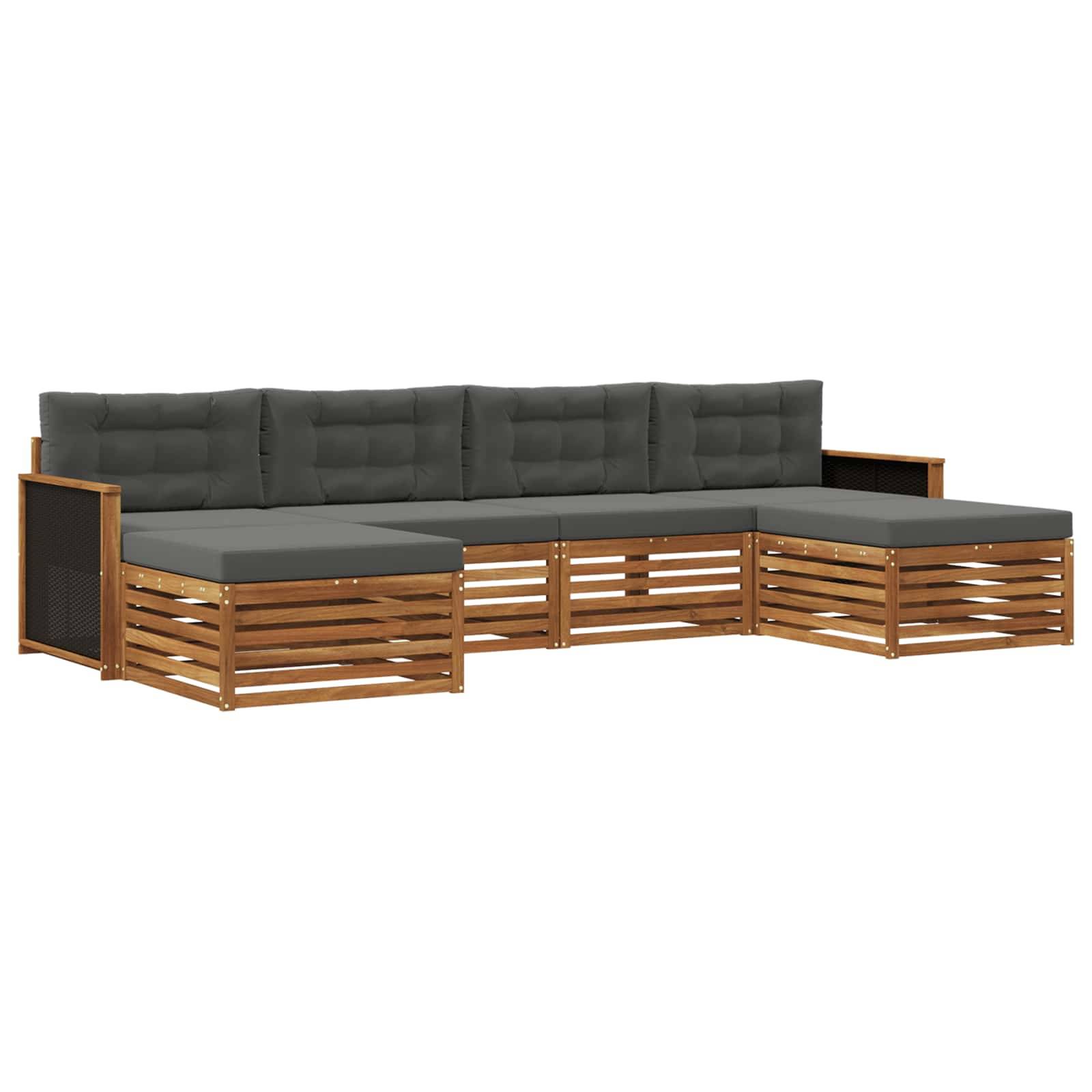 vidaXL Sofagarnituren mit Kissen 6 pcs Massivholz Akazie