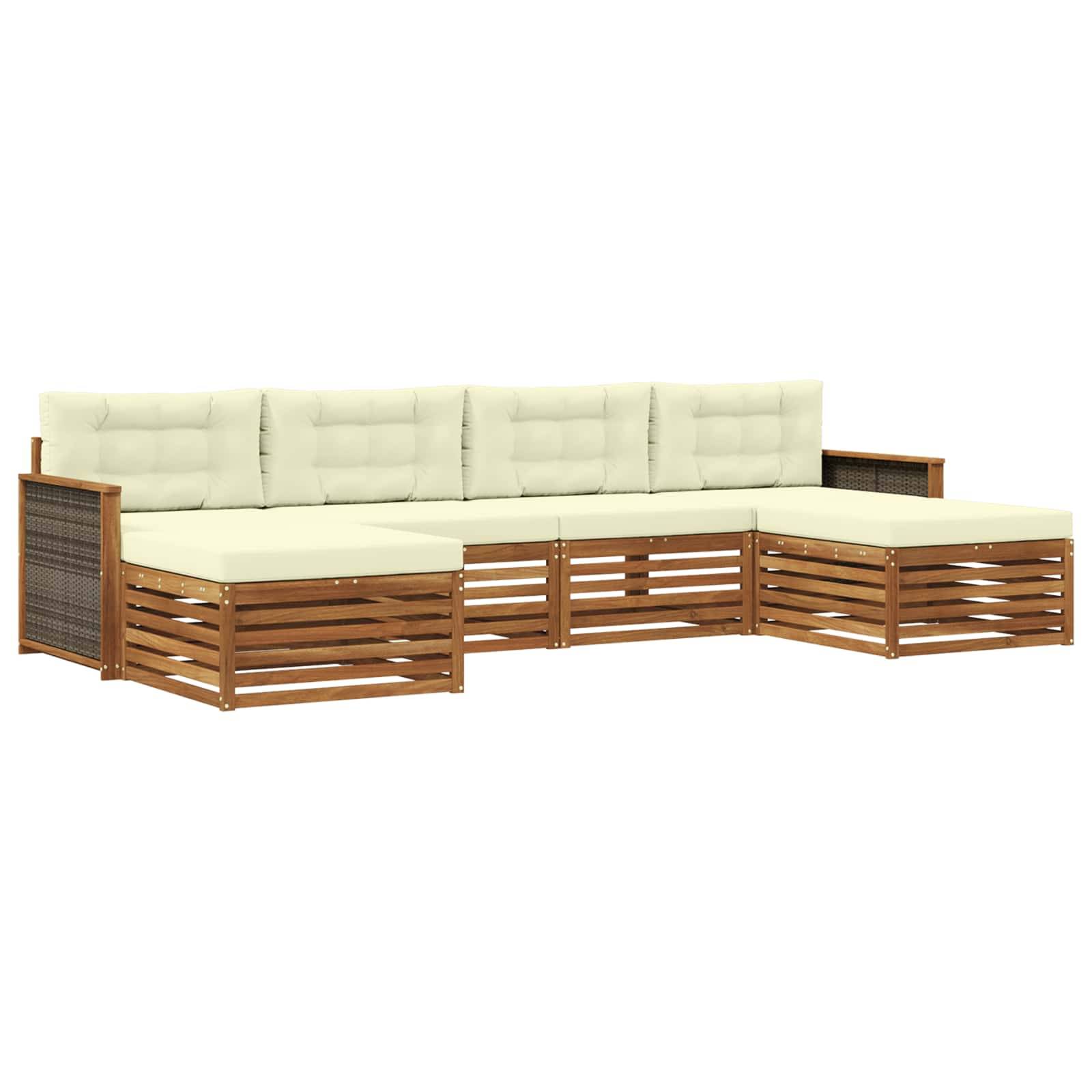 vidaXL Sofagarnituren mit Kissen 6 pcs Massivholz Akazie