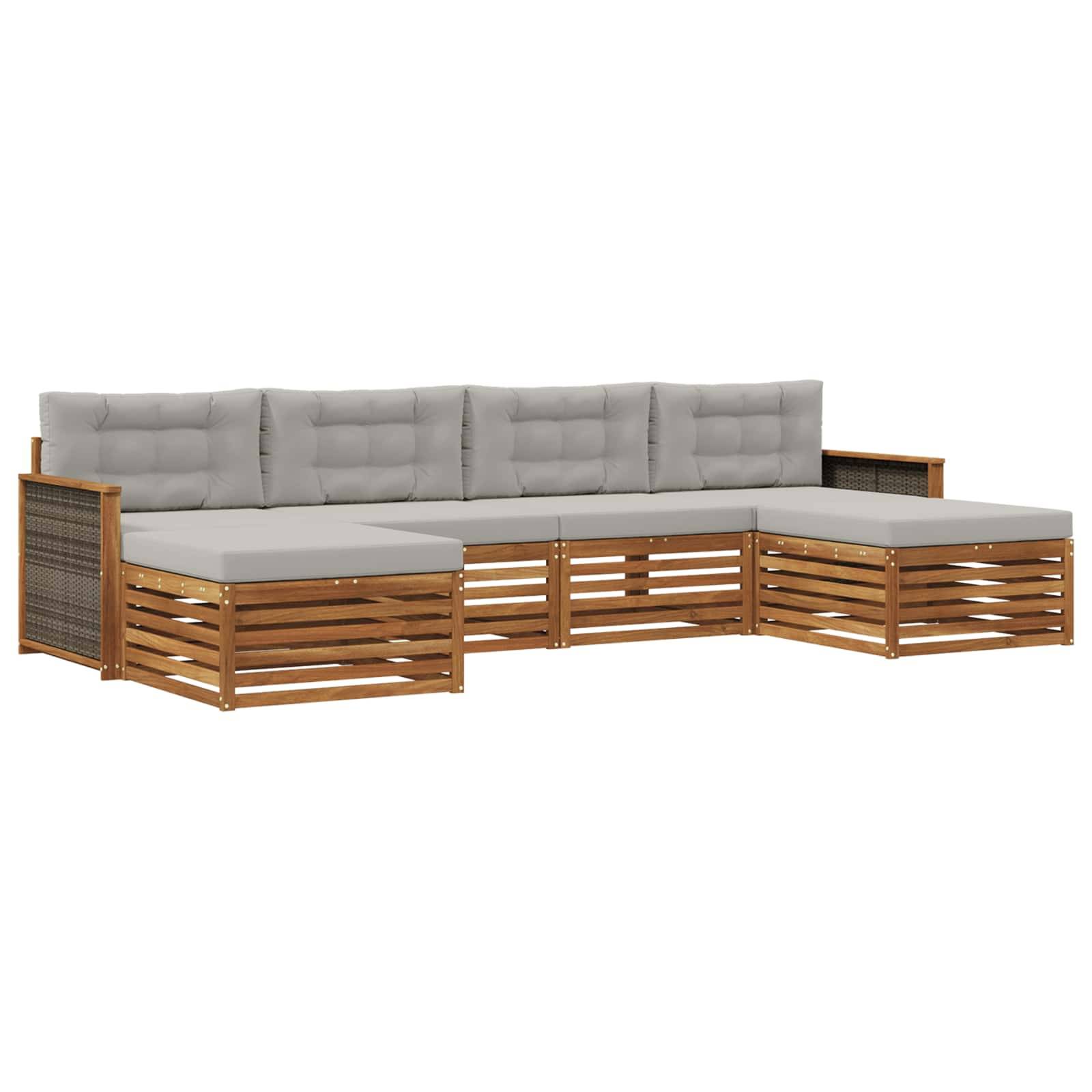 vidaXL Sofagarnituren mit Kissen 6 pcs Massivholz Akazie