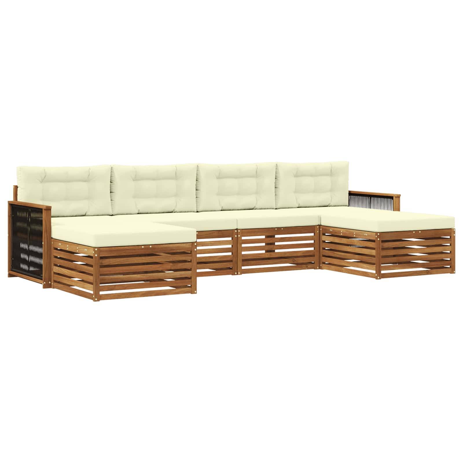 vidaXL Sofagarnituren mit Kissen 6 pcs Massivholz Akazie