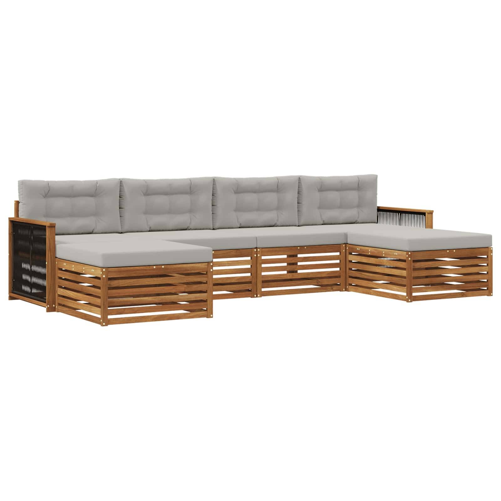 vidaXL Sofagarnituren mit Kissen 6 pcs Massivholz Akazie