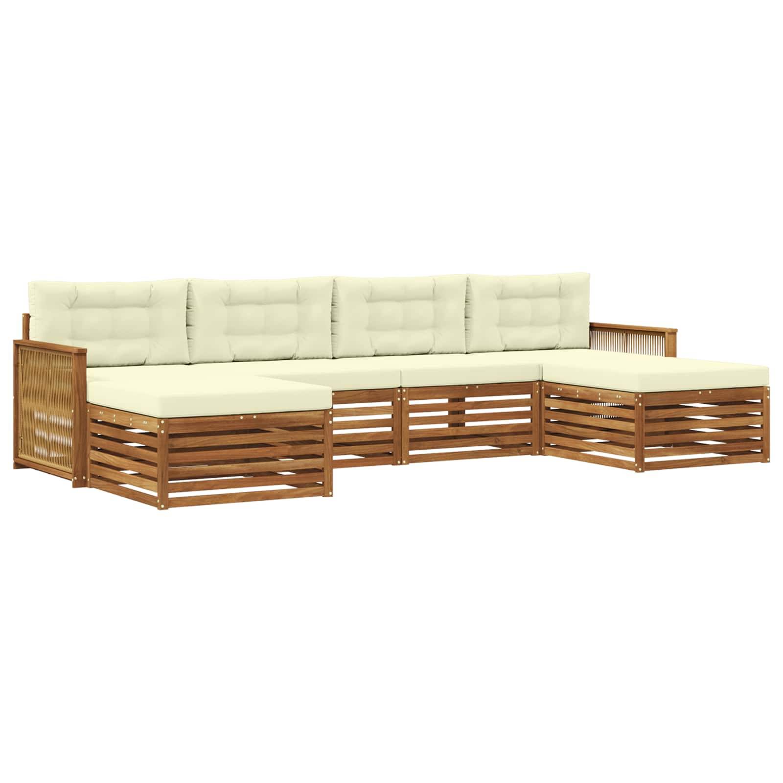 vidaXL Sofagarnituren mit Kissen 6 pcs Massivholz Akazie