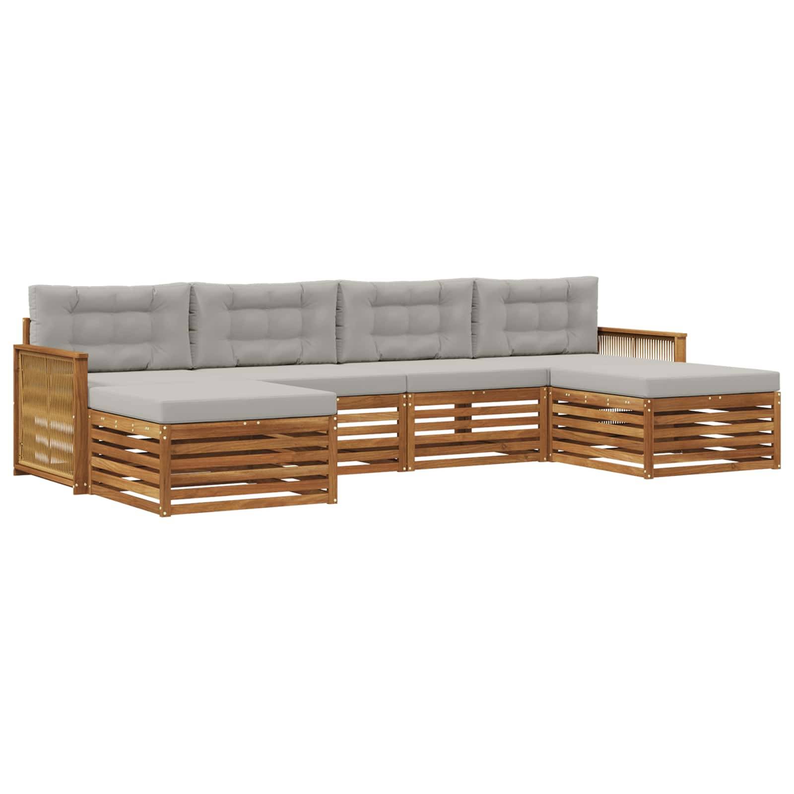 vidaXL Sofagarnituren mit Kissen 6 pcs Massivholz Akazie
