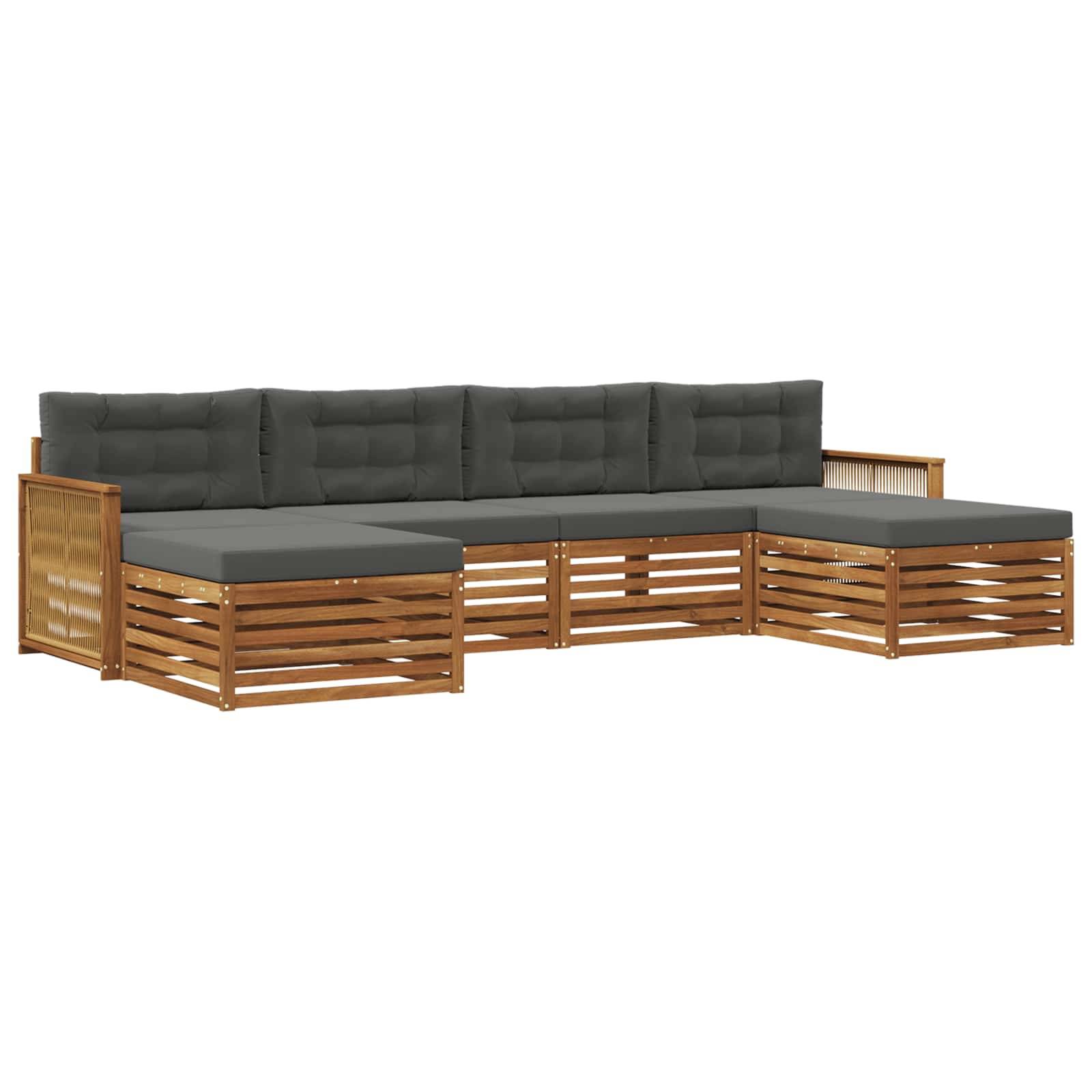 vidaXL Sofagarnituren mit Kissen 6 pcs Massivholz Akazie