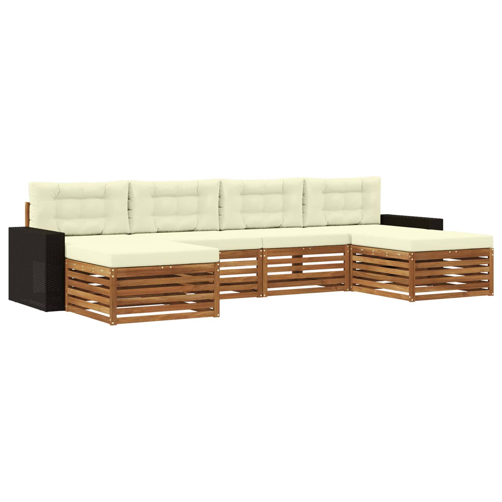 vidaXL Sofagarnituren mit Kissen 6 pcs Massivholz Akazie