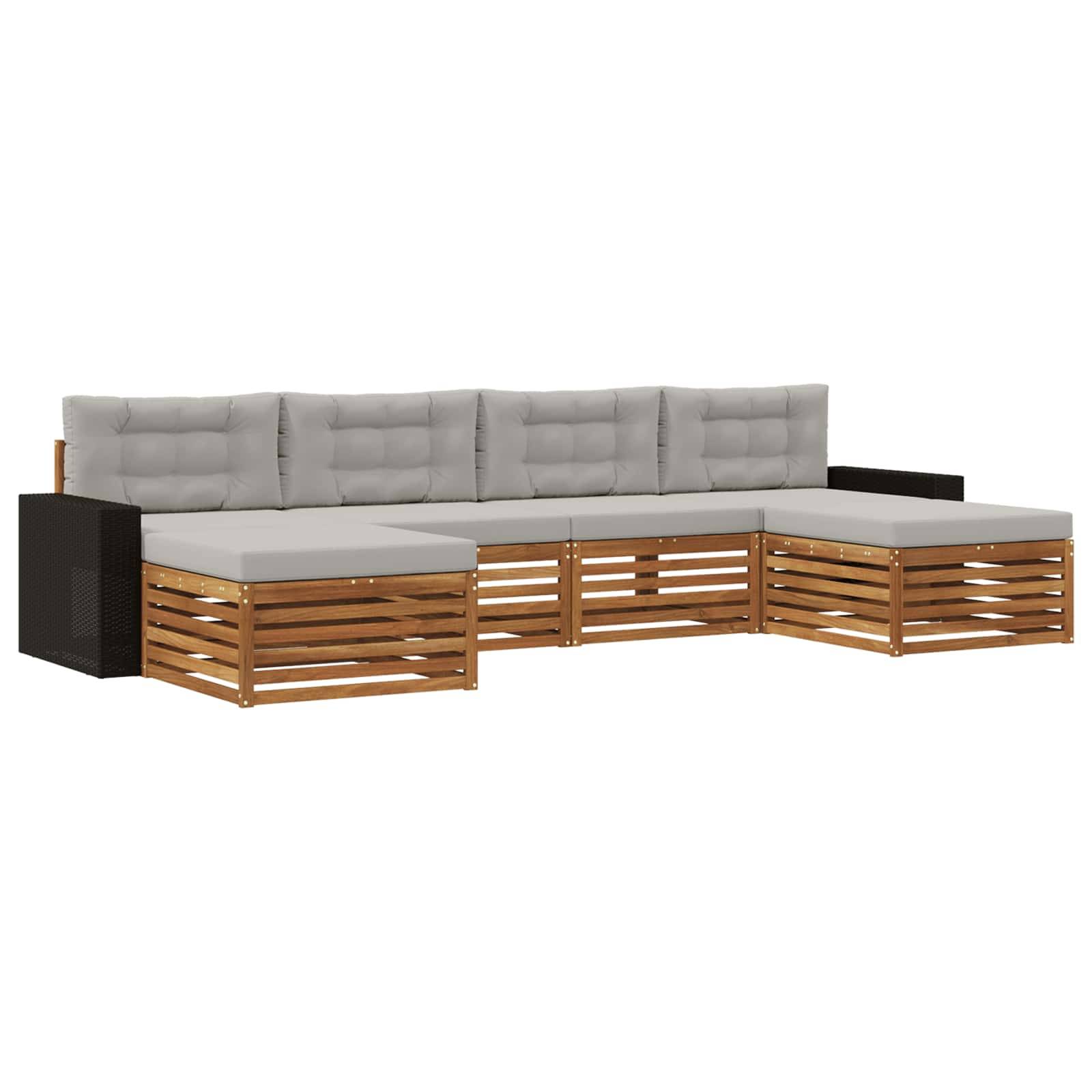 vidaXL Sofagarnituren mit Kissen 6 pcs Massivholz Akazie