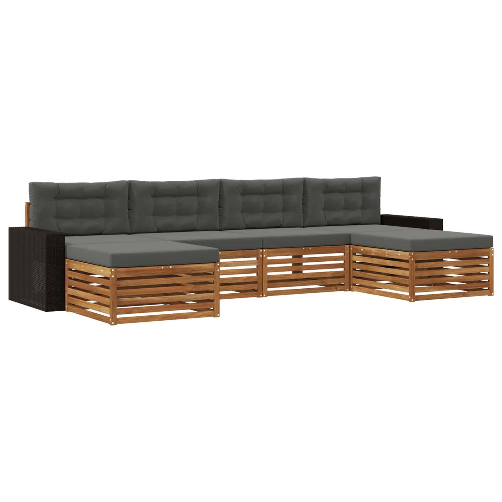 vidaXL Sofagarnituren mit Kissen 6 pcs Massivholz Akazie