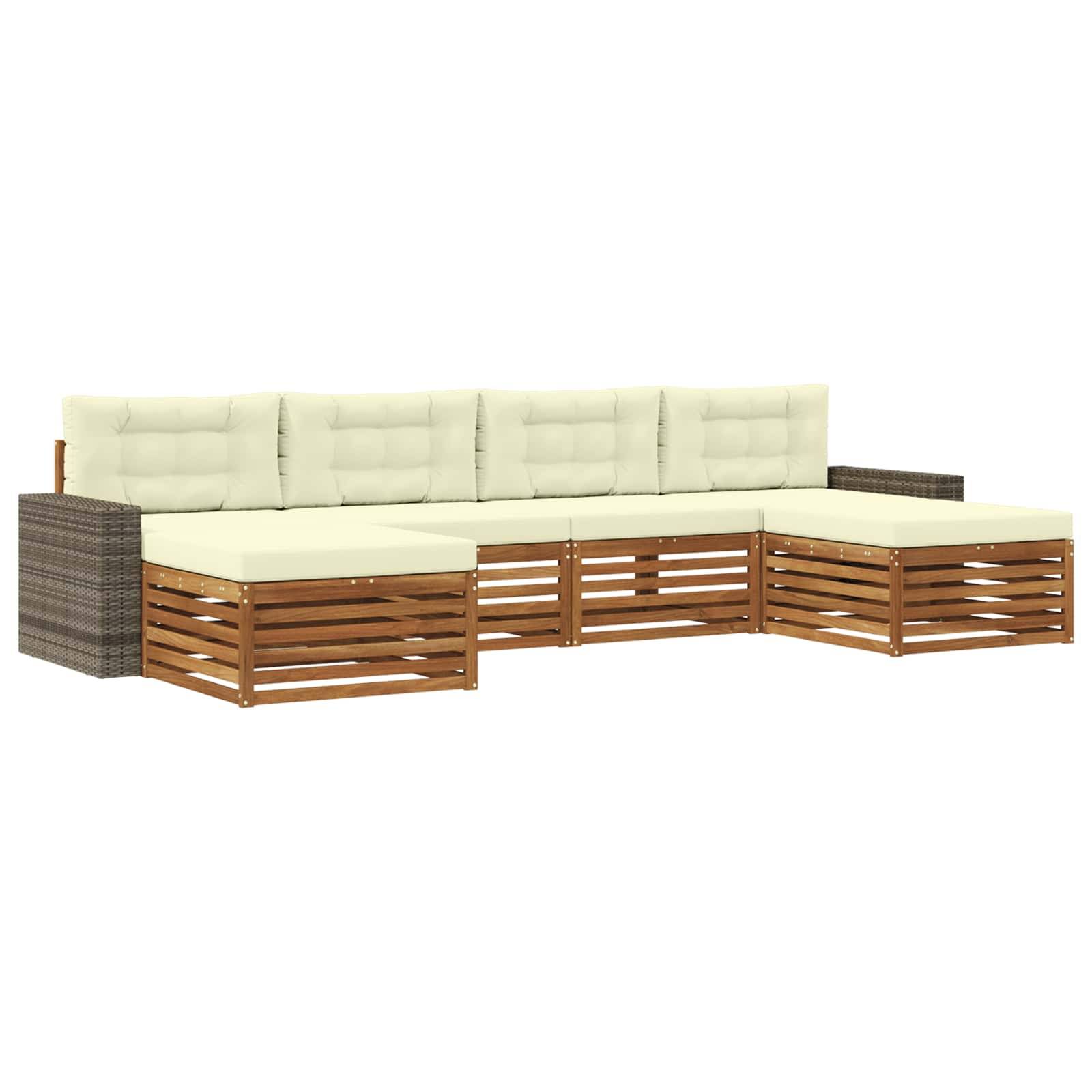 vidaXL Sofagarnituren mit Kissen 6 pcs Massivholz Akazie