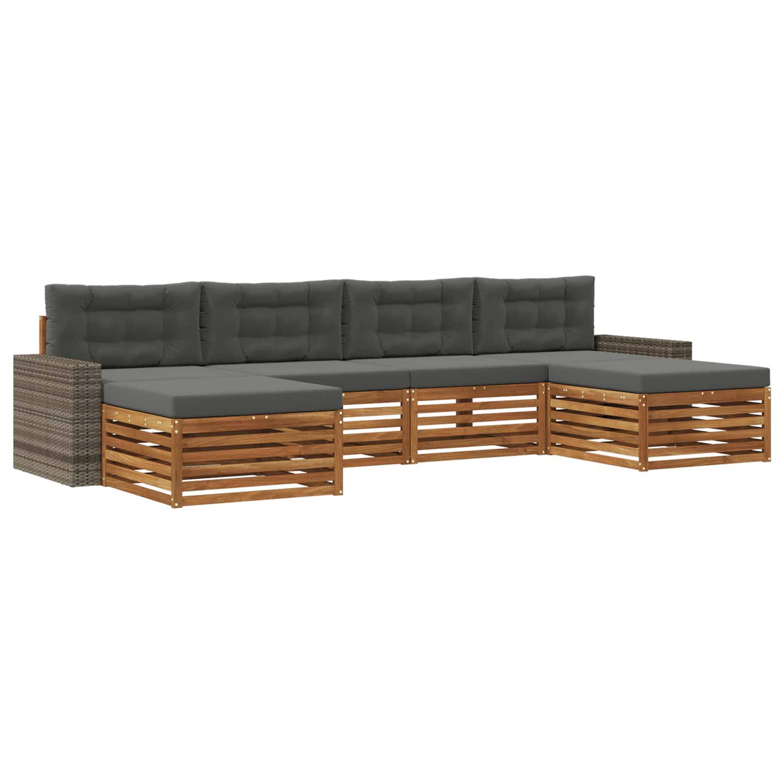 vidaXL Sofagarnituren mit Kissen 6 pcs Massivholz Akazie