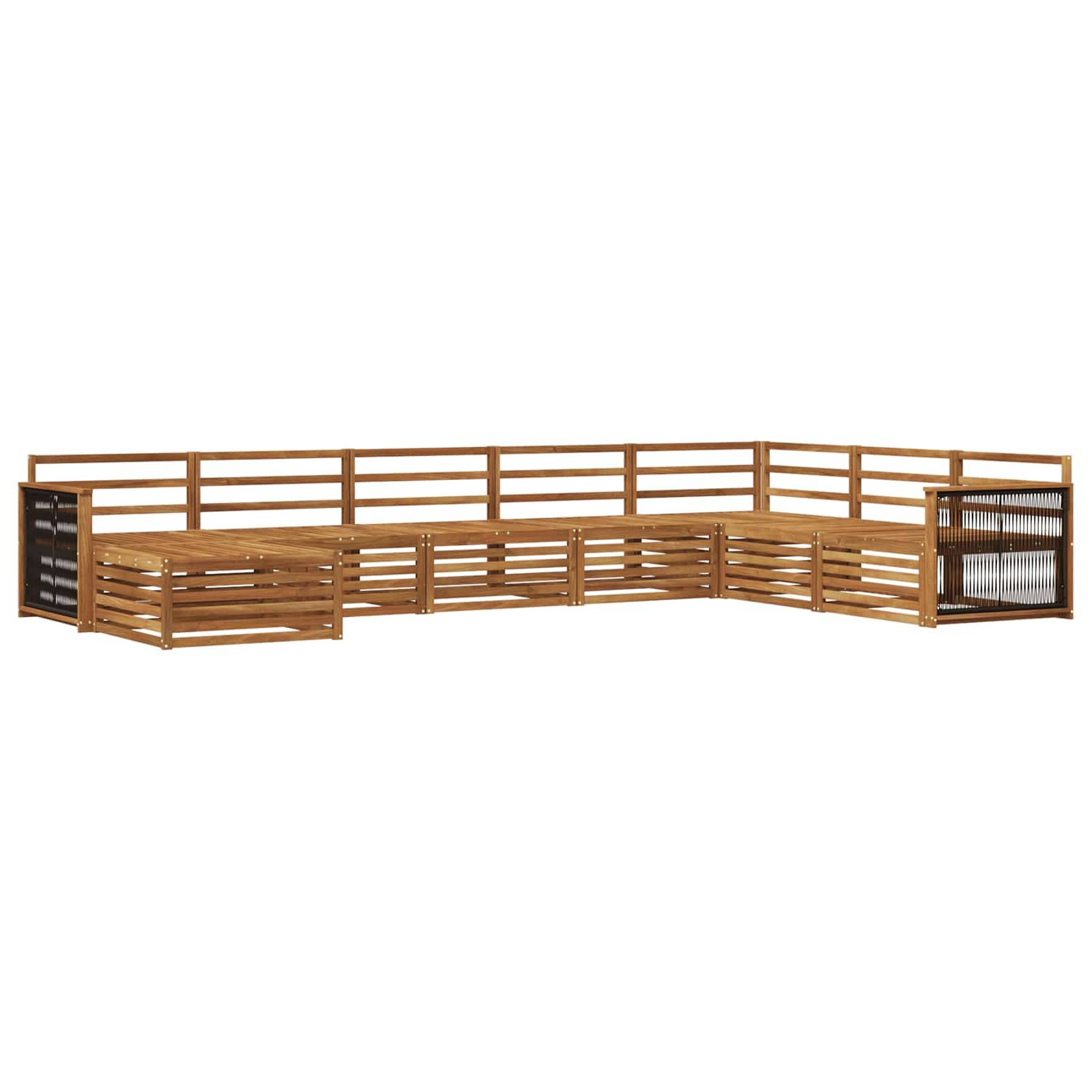 vidaXL Outdoor-Sofagarnitur 8 pcs Natur