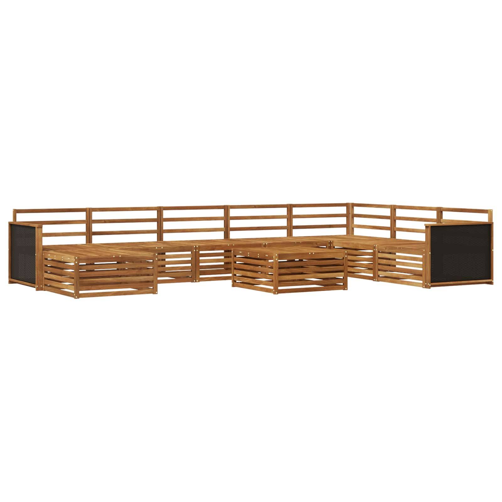 vidaXL Outdoor-Sofagarnitur 9 pcs Natur Massivholz Akazie