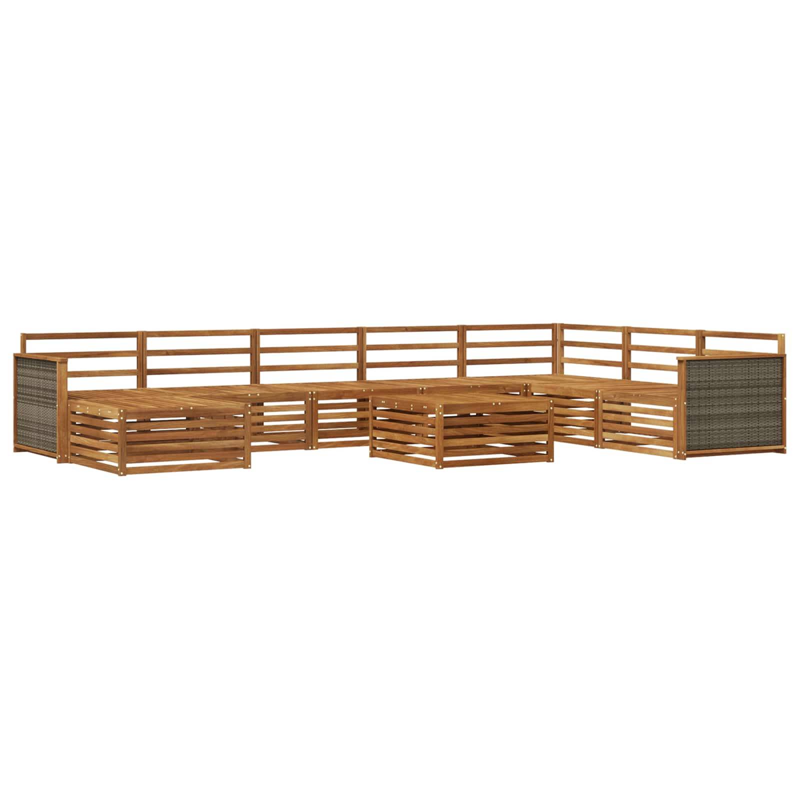 vidaXL Outdoor-Sofagarnitur 9 pcs Natur Massivholz Akazie