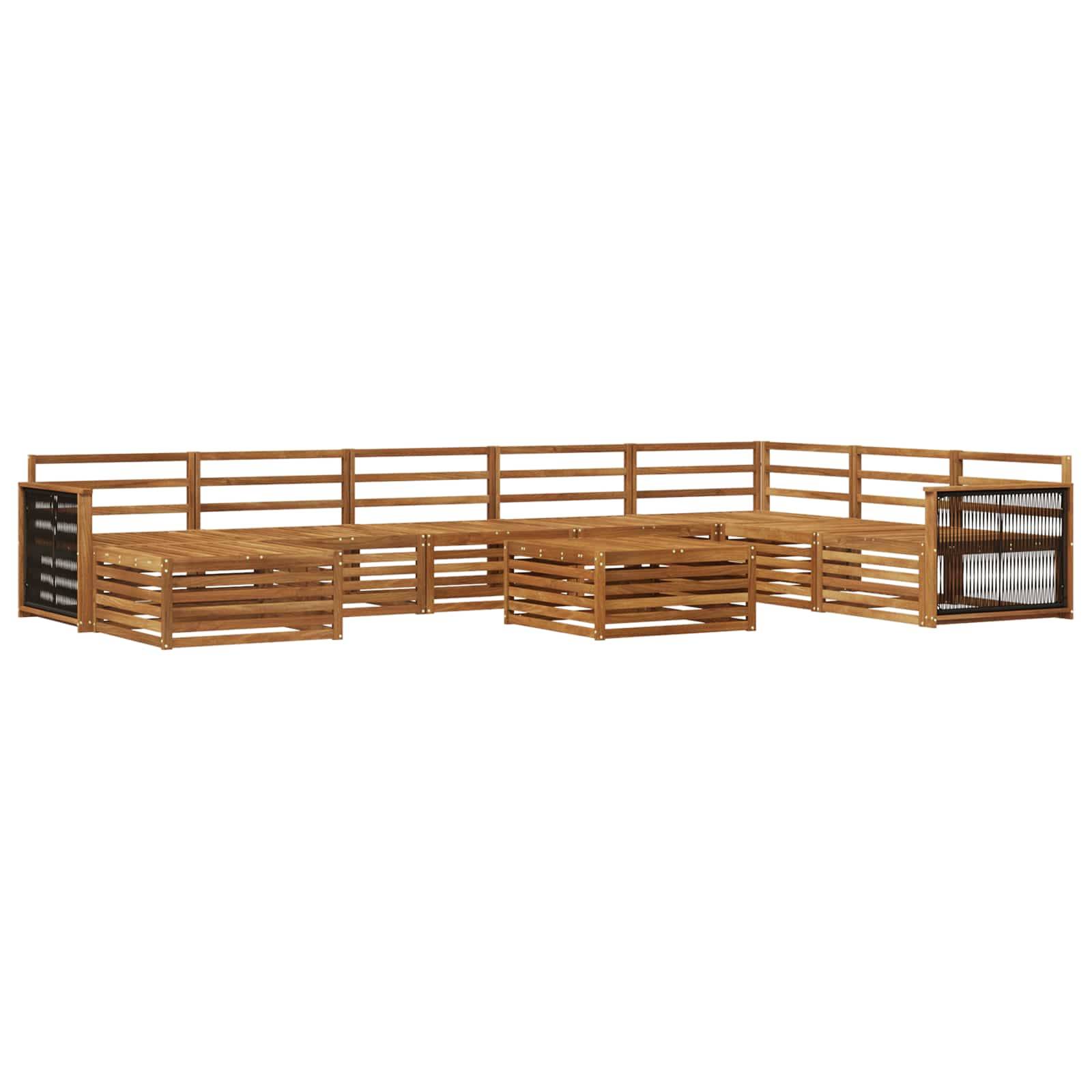 vidaXL Outdoor-Sofagarnitur 9 pcs Natur Massivholz Akazie