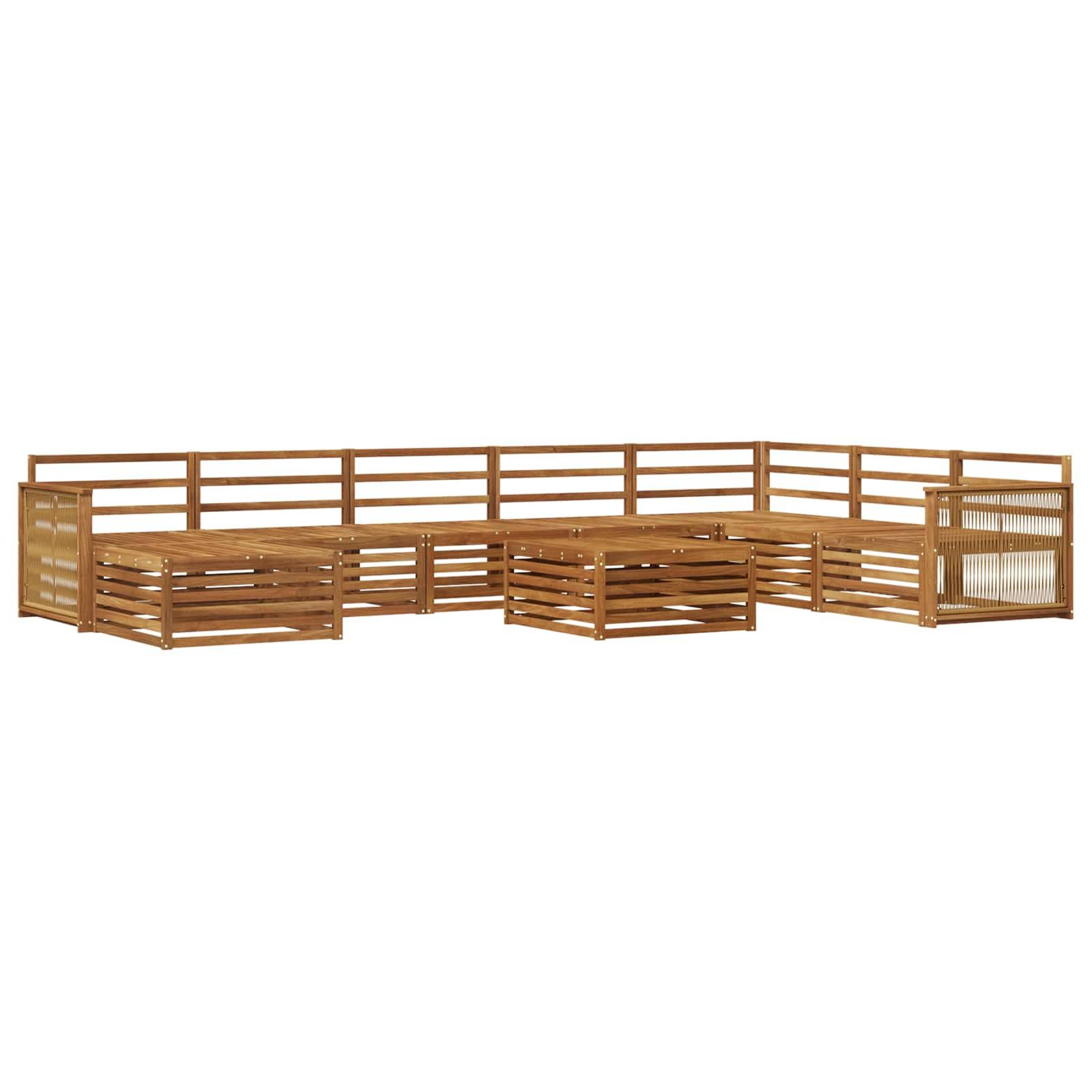 vidaXL Outdoor-Sofagarnitur 9 pcs Natur Massivholz Akazie