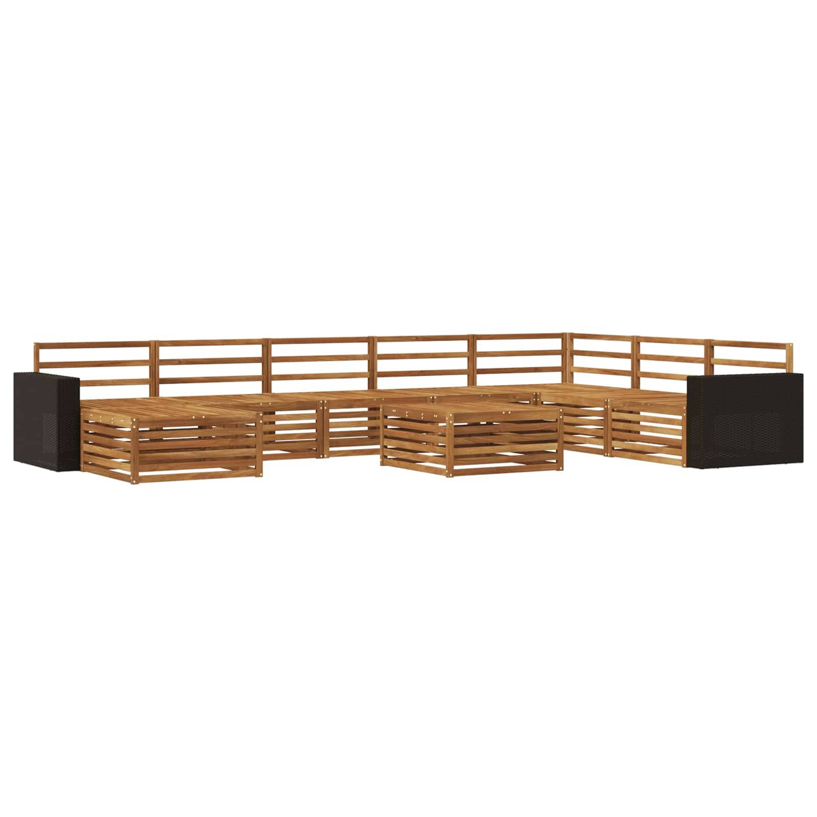 vidaXL Outdoor-Sofagarnitur 9 pcs Natur Massivholz Akazie