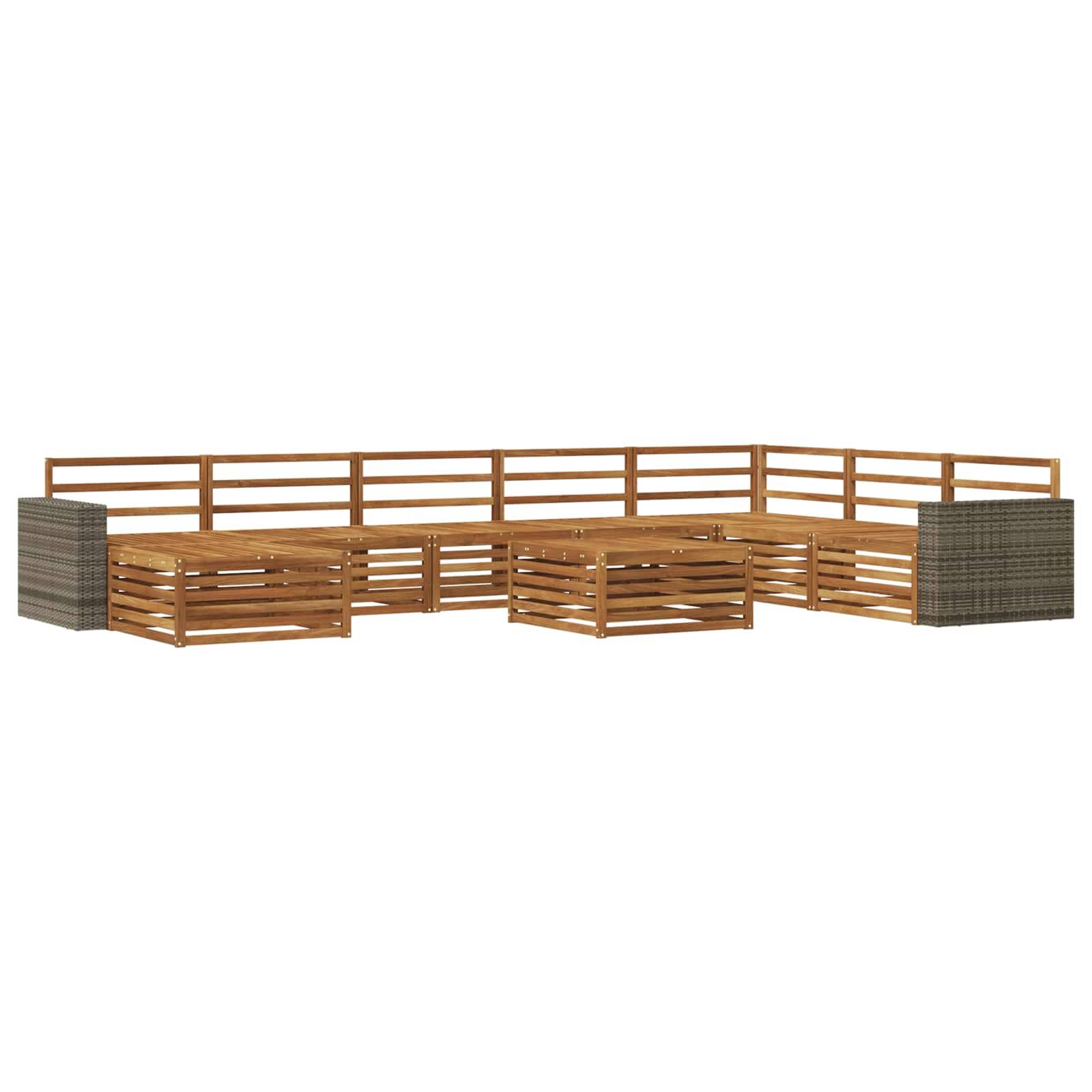 vidaXL Outdoor-Sofagarnitur 9 pcs Natur Massivholz Akazie