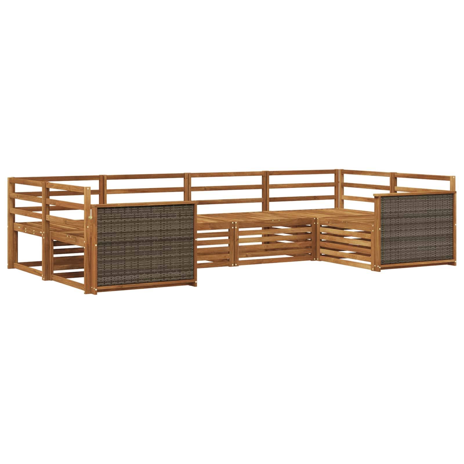 vidaXL Outdoor-Sofagarnitur 6 pcs Natur
