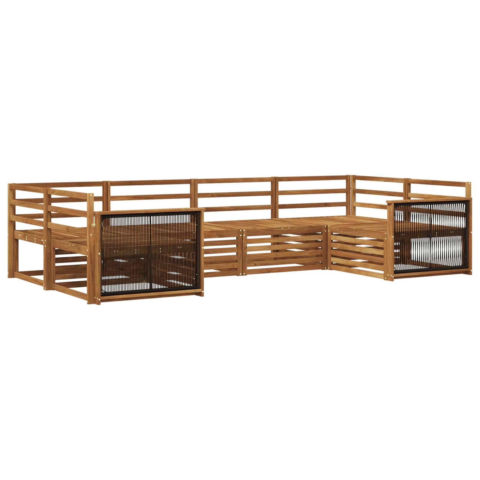 vidaXL Outdoor-Sofagarnitur 6 pcs Natur