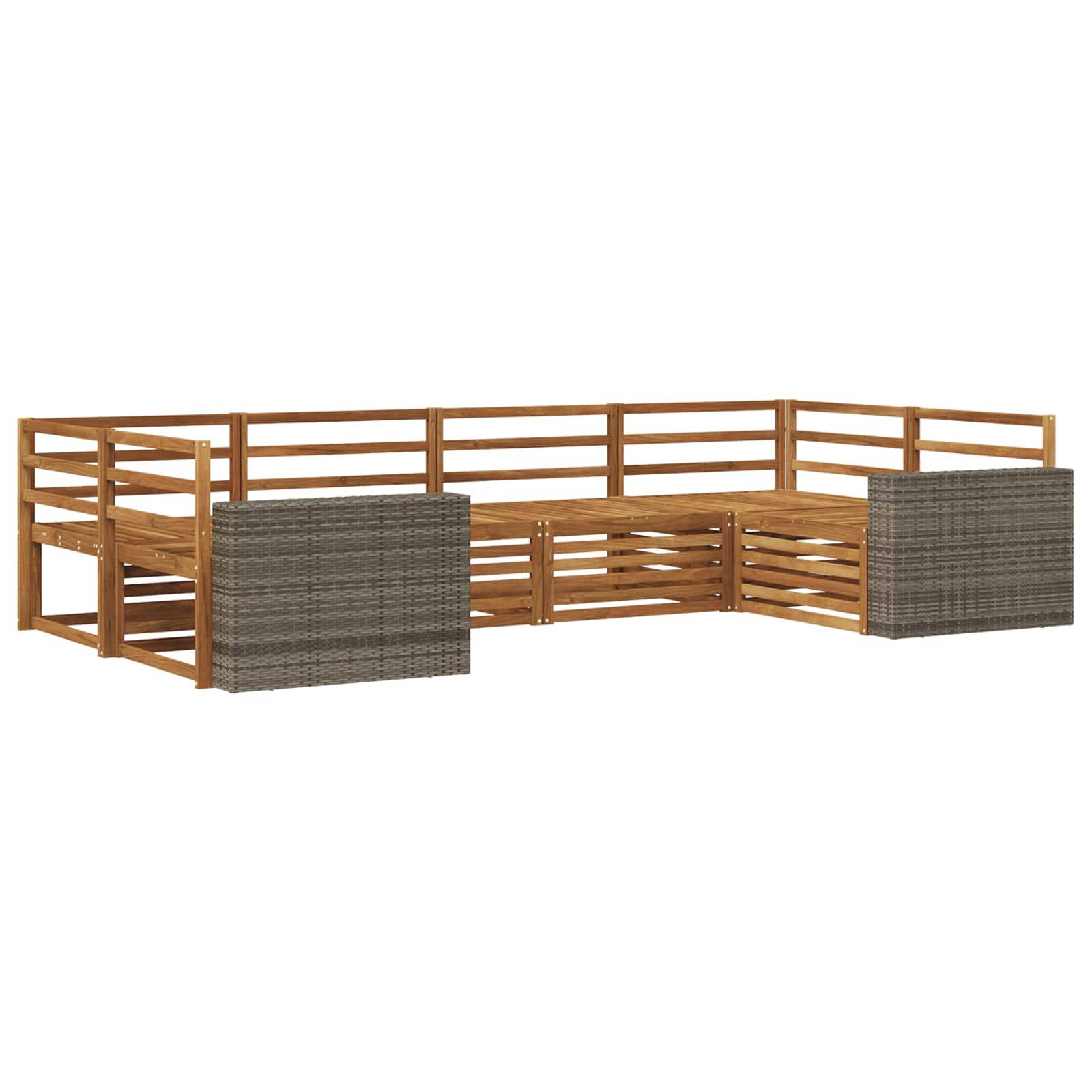 vidaXL Outdoor-Sofagarnitur 6 pcs Natur