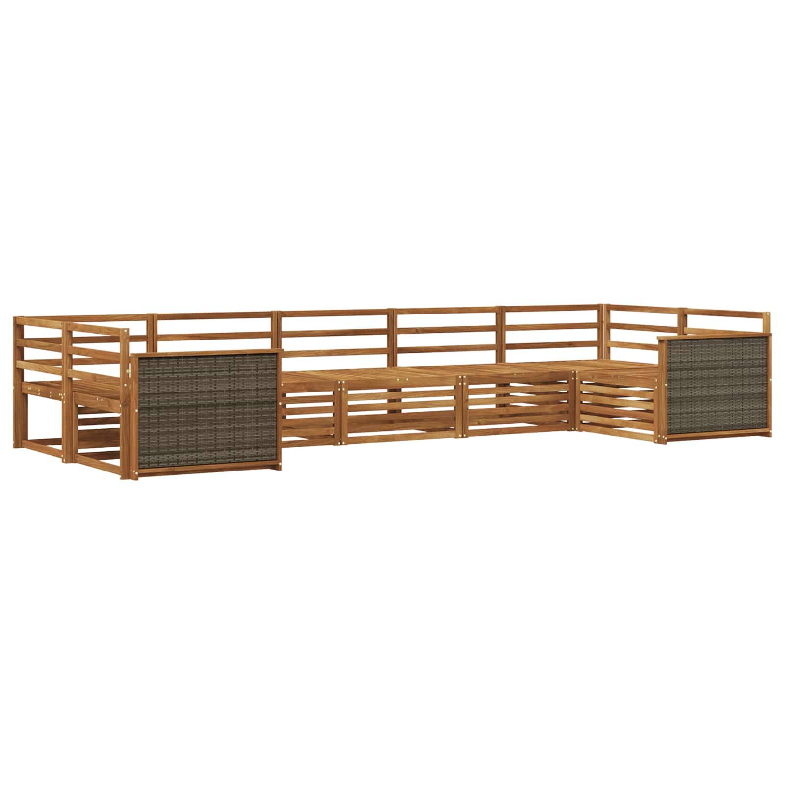 vidaXL Outdoor-Sofagarnitur 7 pcs Natur