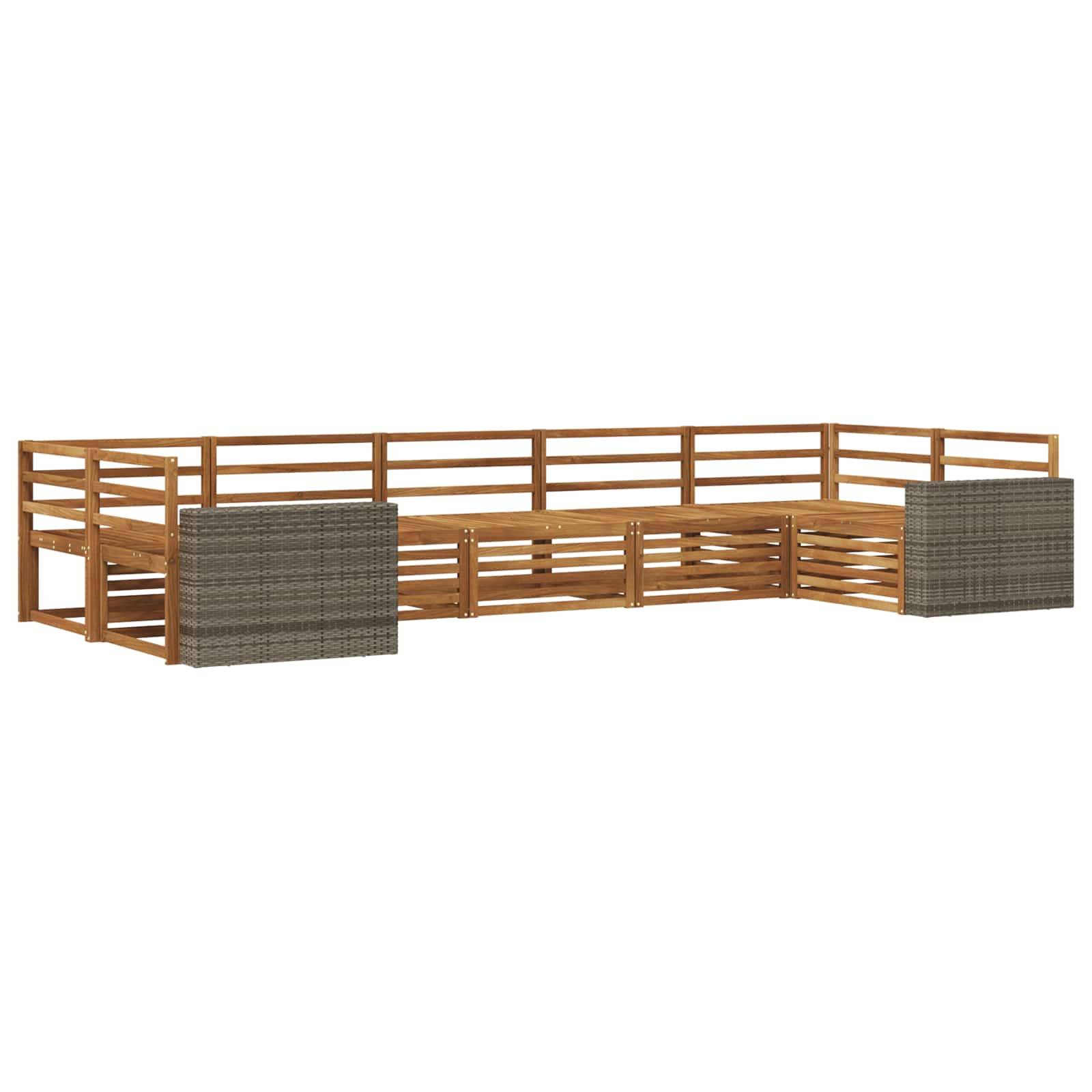 vidaXL Outdoor-Sofagarnitur 7 pcs Natur