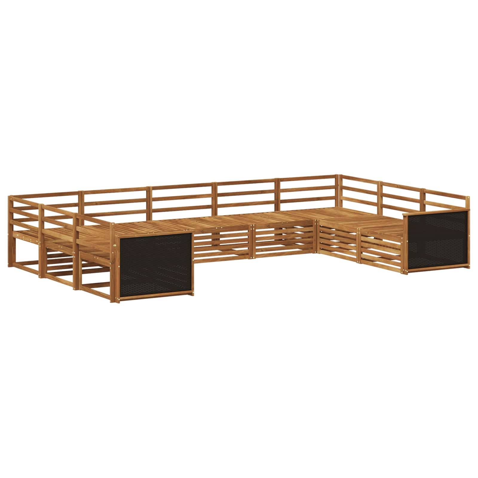 vidaXL Outdoor-Sofagarnitur 9 pcs Natur Massivholz Akazie