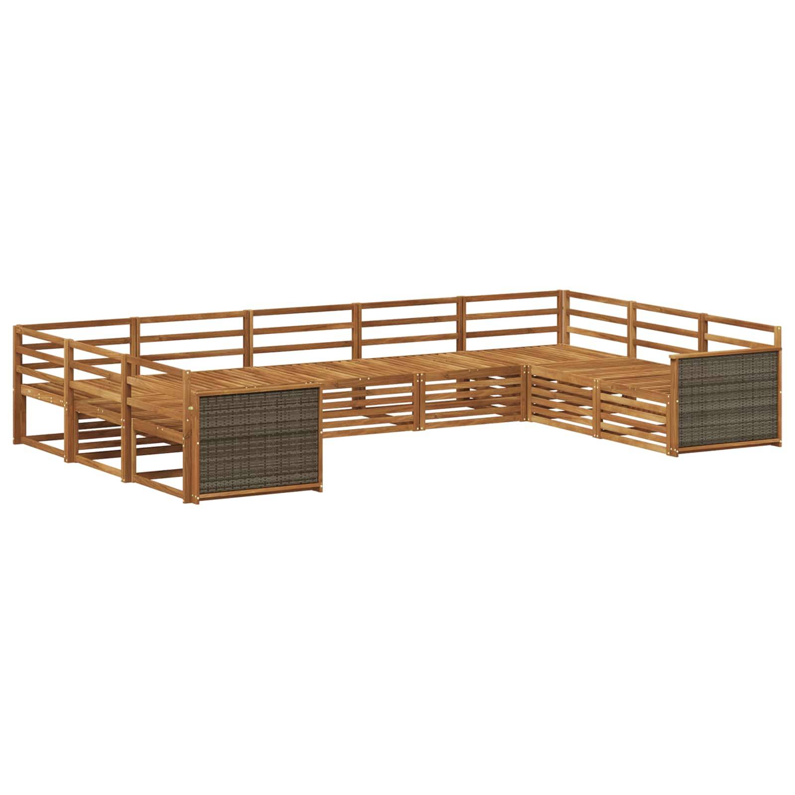 vidaXL Outdoor-Sofagarnitur 9 pcs Natur Massivholz Akazie