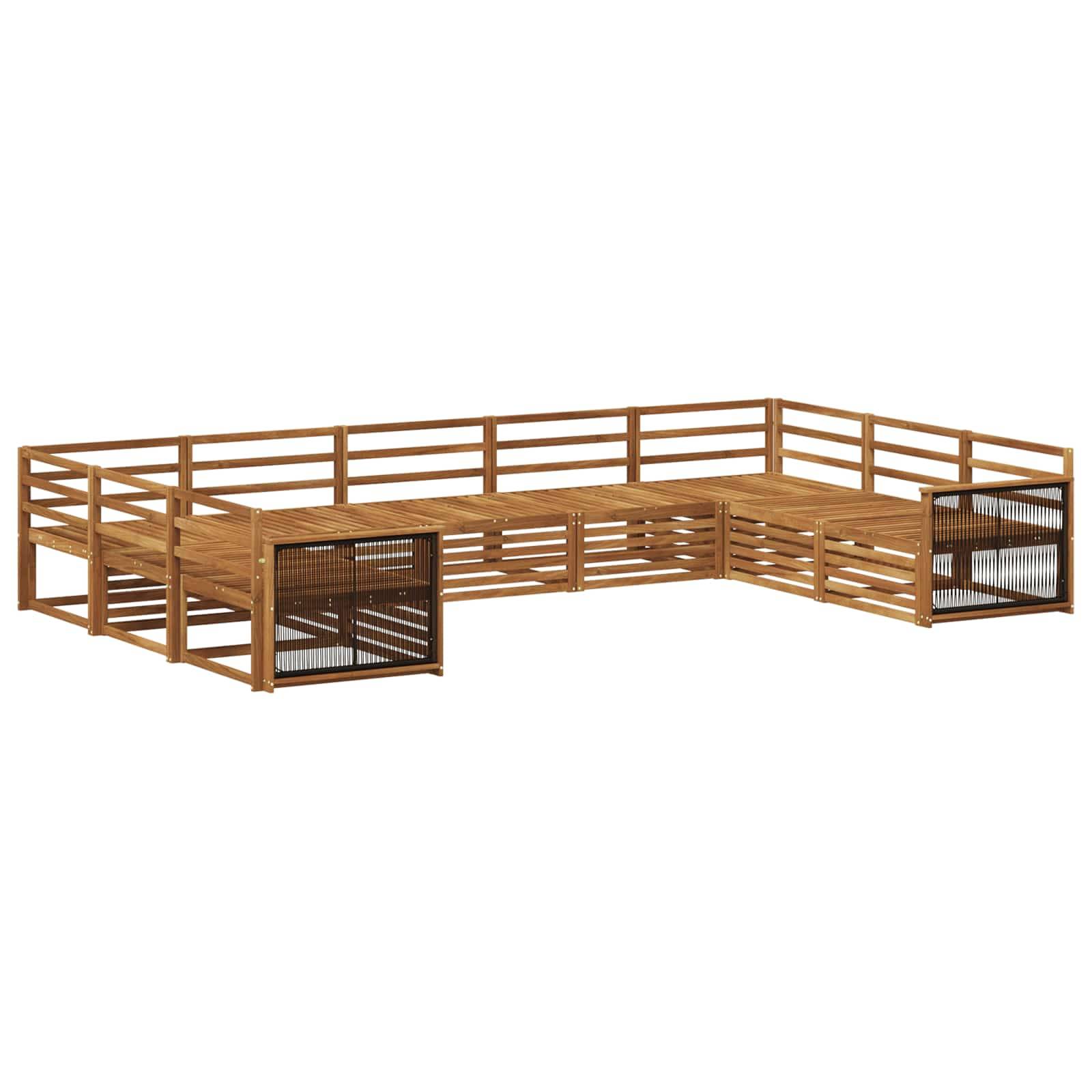 vidaXL Outdoor-Sofagarnitur 9 pcs Natur Massivholz Akazie