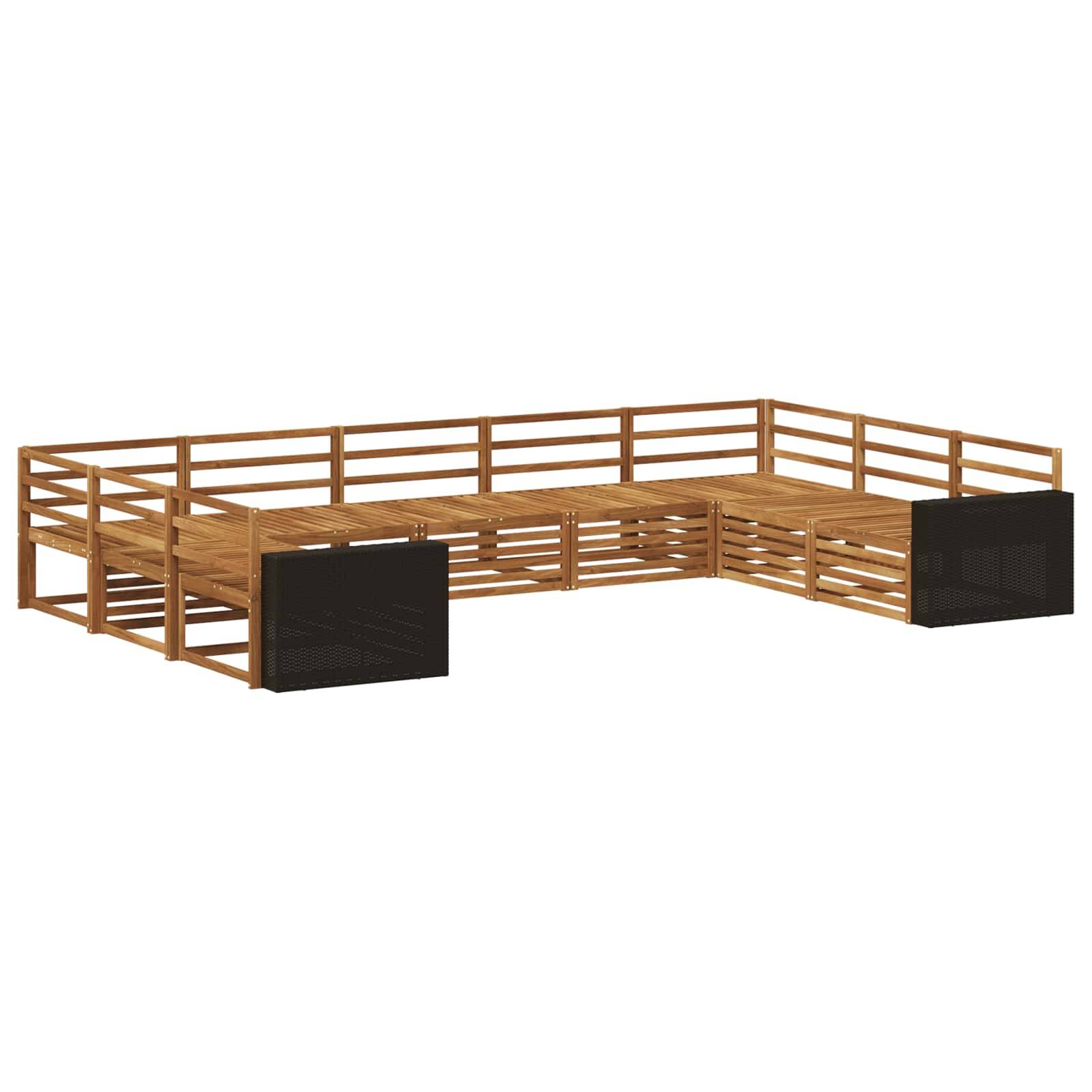 vidaXL Outdoor-Sofagarnitur 9 pcs Natur Massivholz Akazie