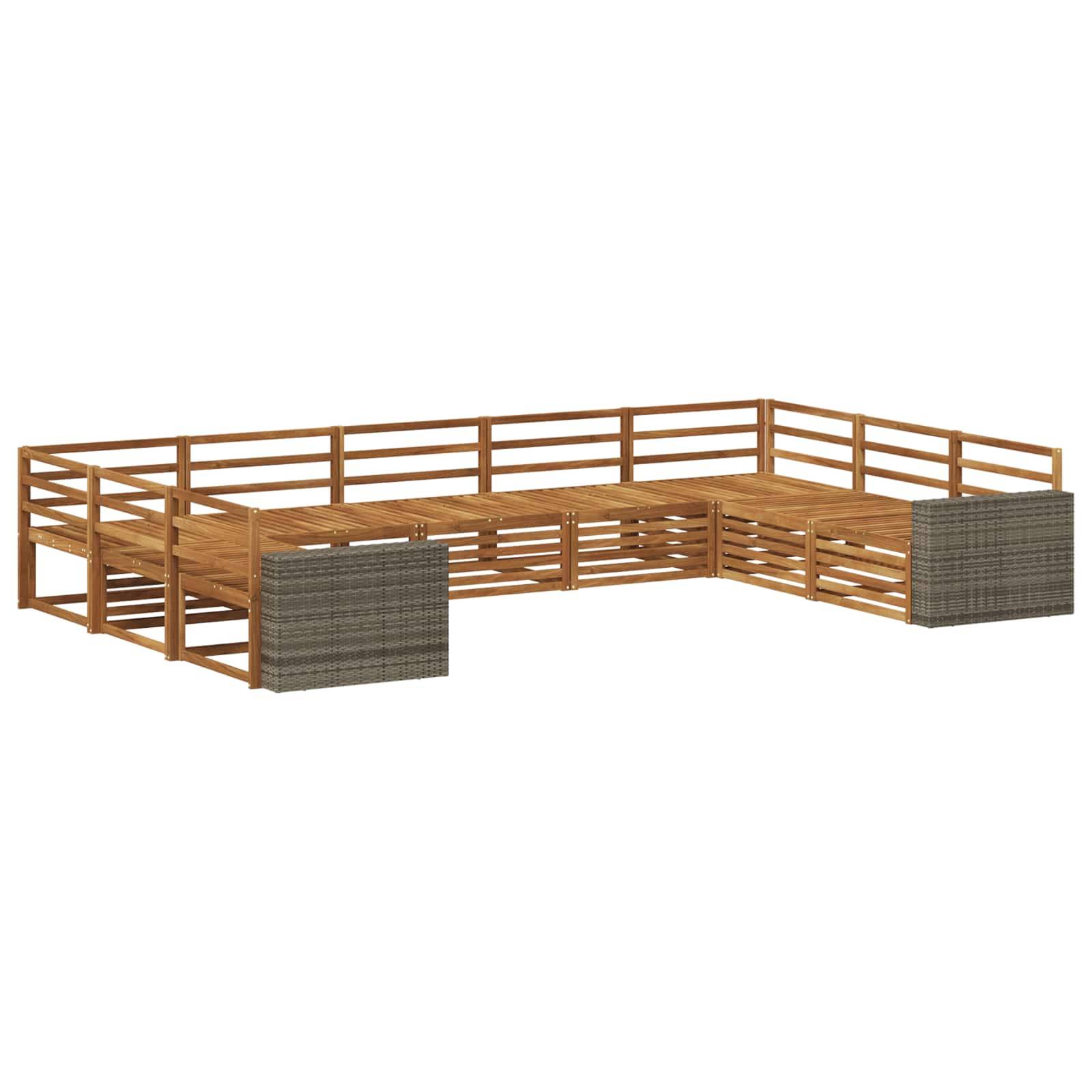 vidaXL Outdoor-Sofagarnitur 9 pcs Natur Massivholz Akazie