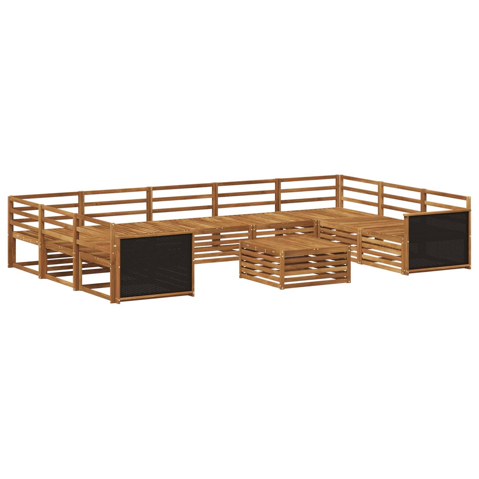 vidaXL Outdoor-Sofagarnitur 10 pcs Natur Massivholz Akazie