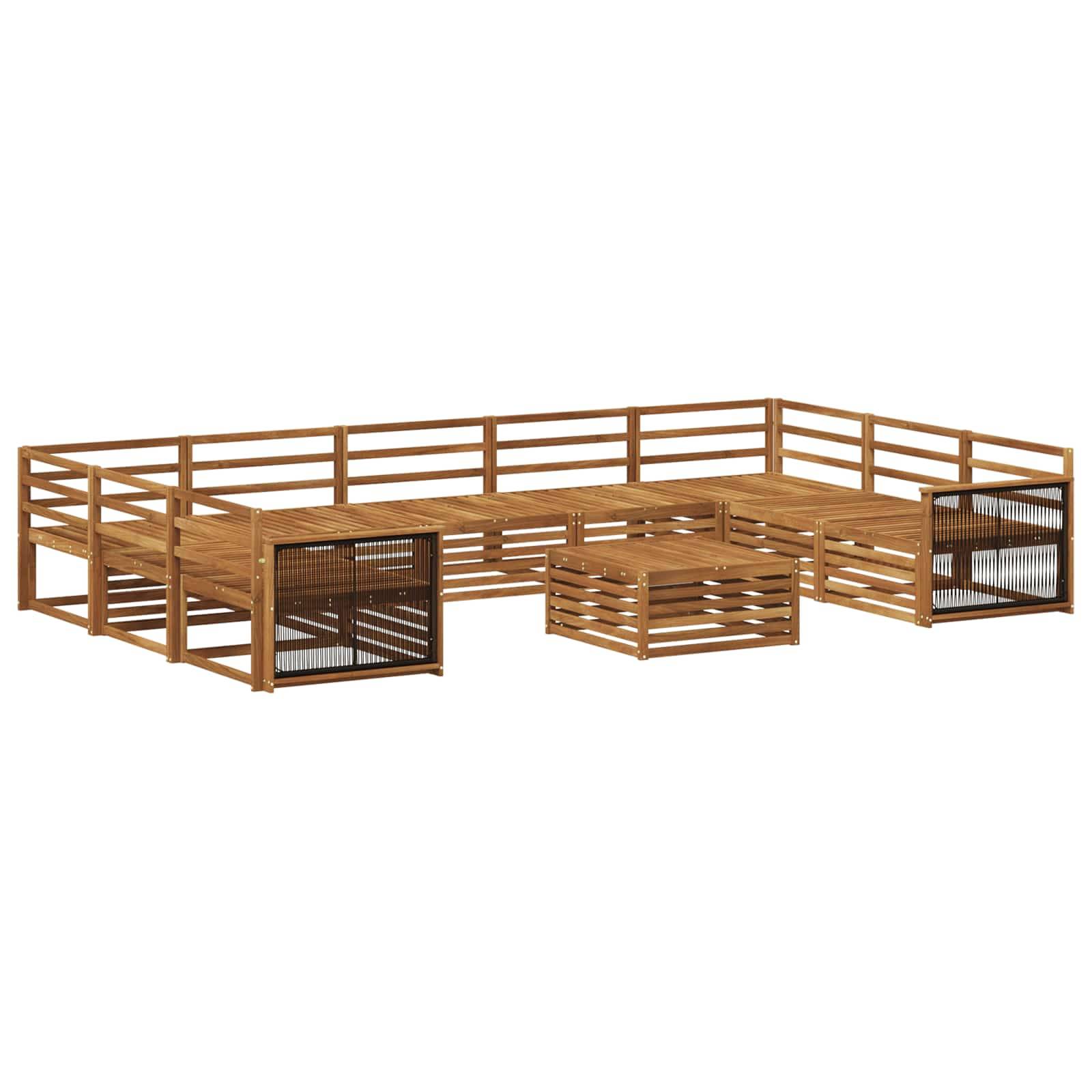 vidaXL Outdoor-Sofagarnitur 10 pcs Natur Massivholz Akazie