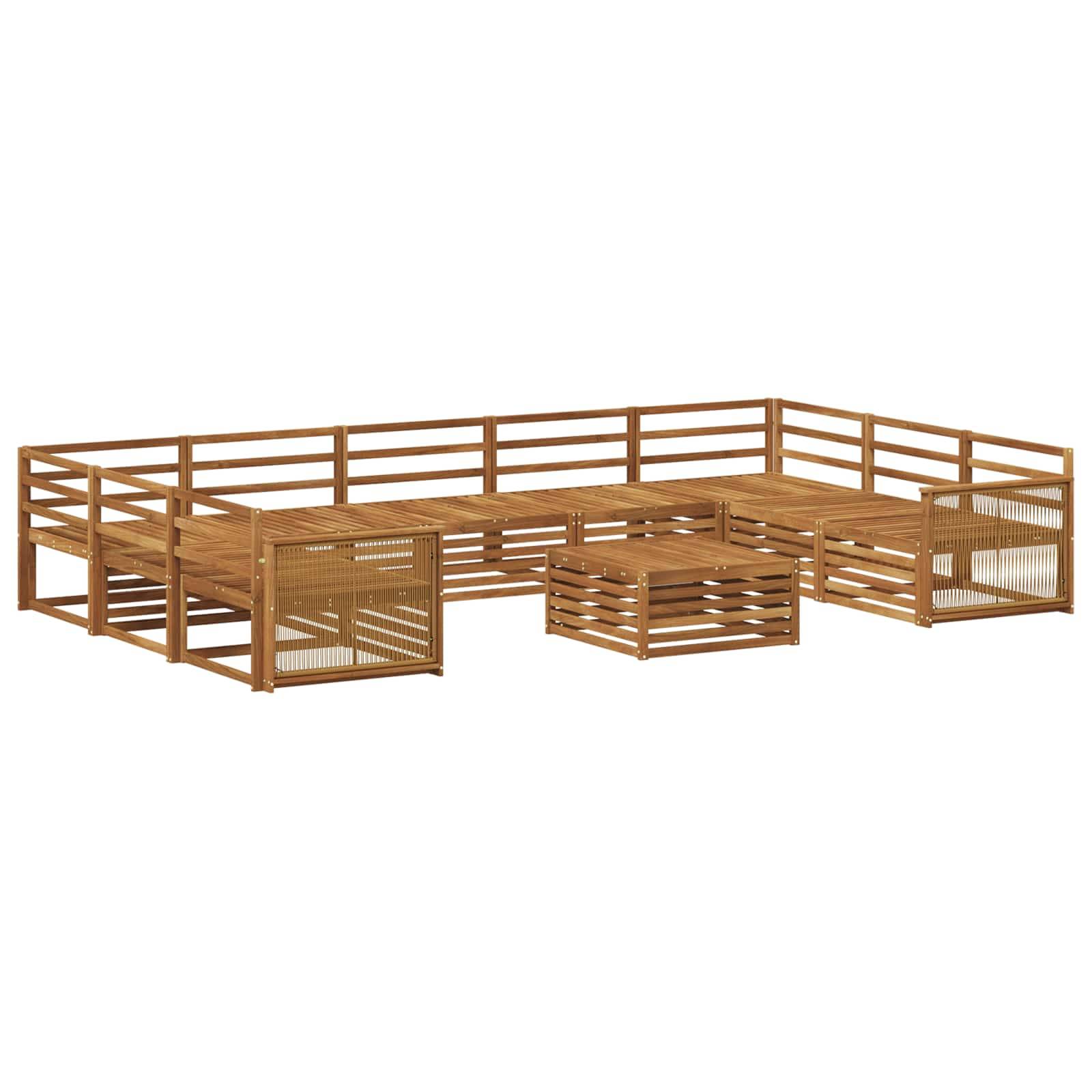 vidaXL Outdoor-Sofagarnitur 10 pcs Natur Massivholz Akazie