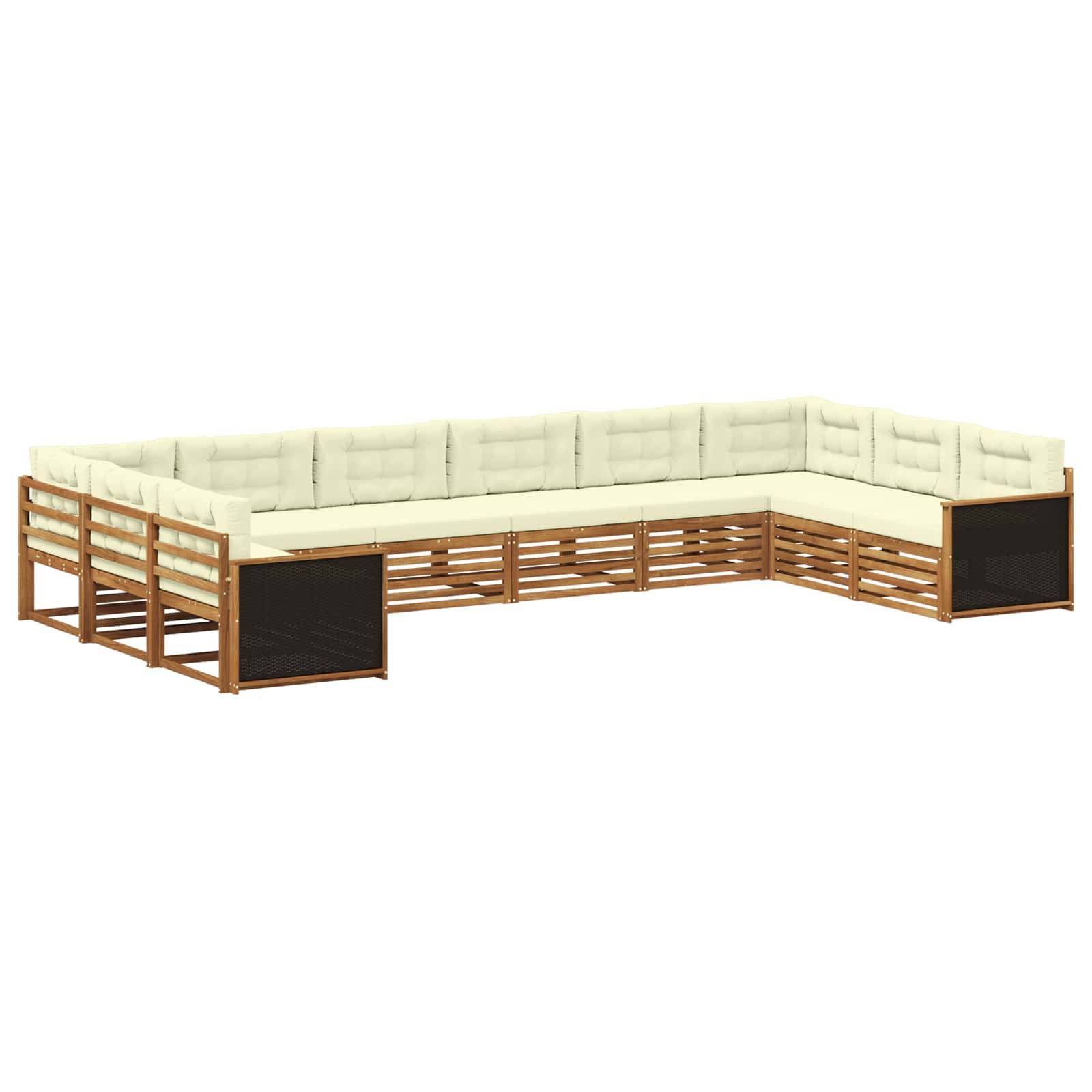 vidaXL Sofagarnituren mit Kissen 10 pcs Massivholz Akazie