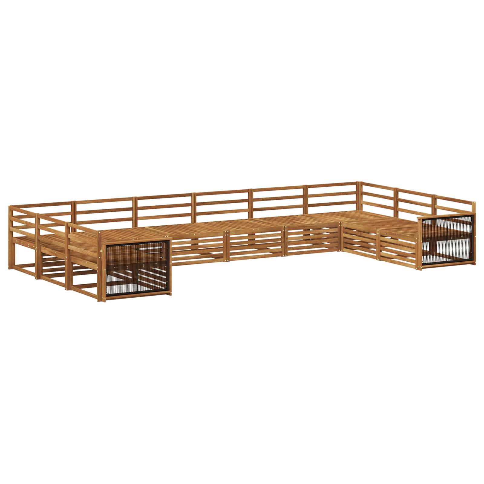 vidaXL Sofagarnituren 10 pcs Massivholz Akazie