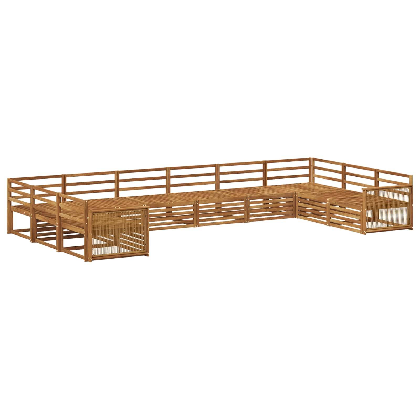 vidaXL Sofagarnituren 10 pcs Massivholz Akazie