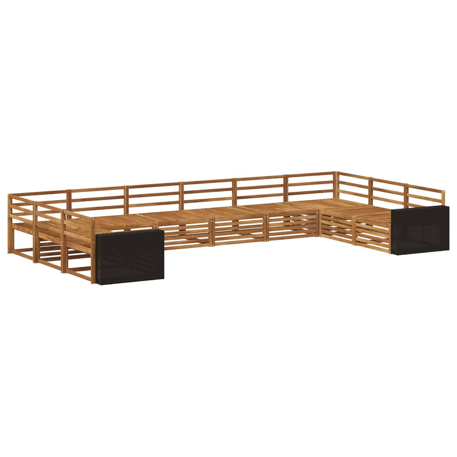 vidaXL Sofagarnituren 10 pcs Massivholz Akazie