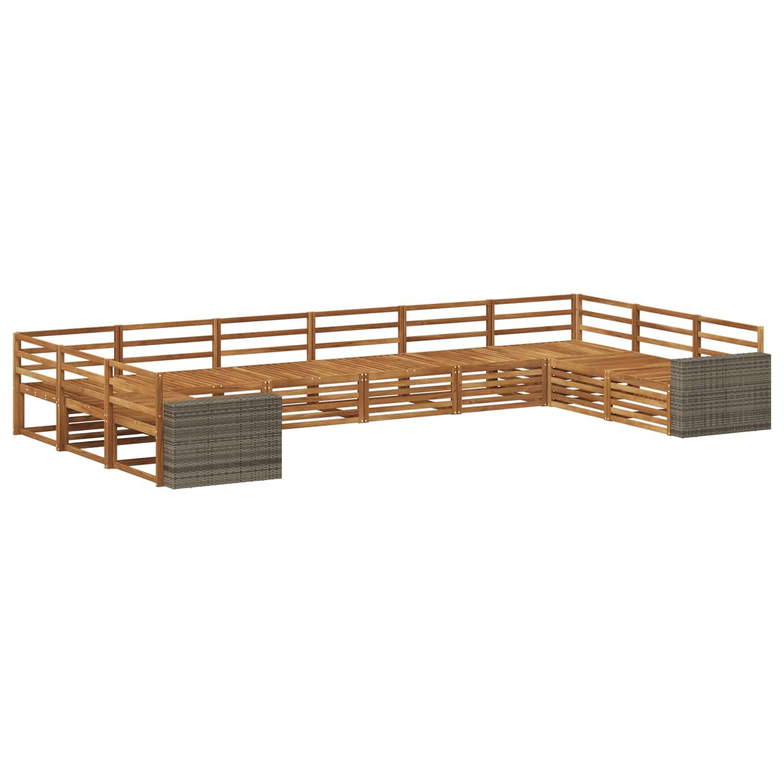 vidaXL Sofagarnituren 10 pcs Massivholz Akazie