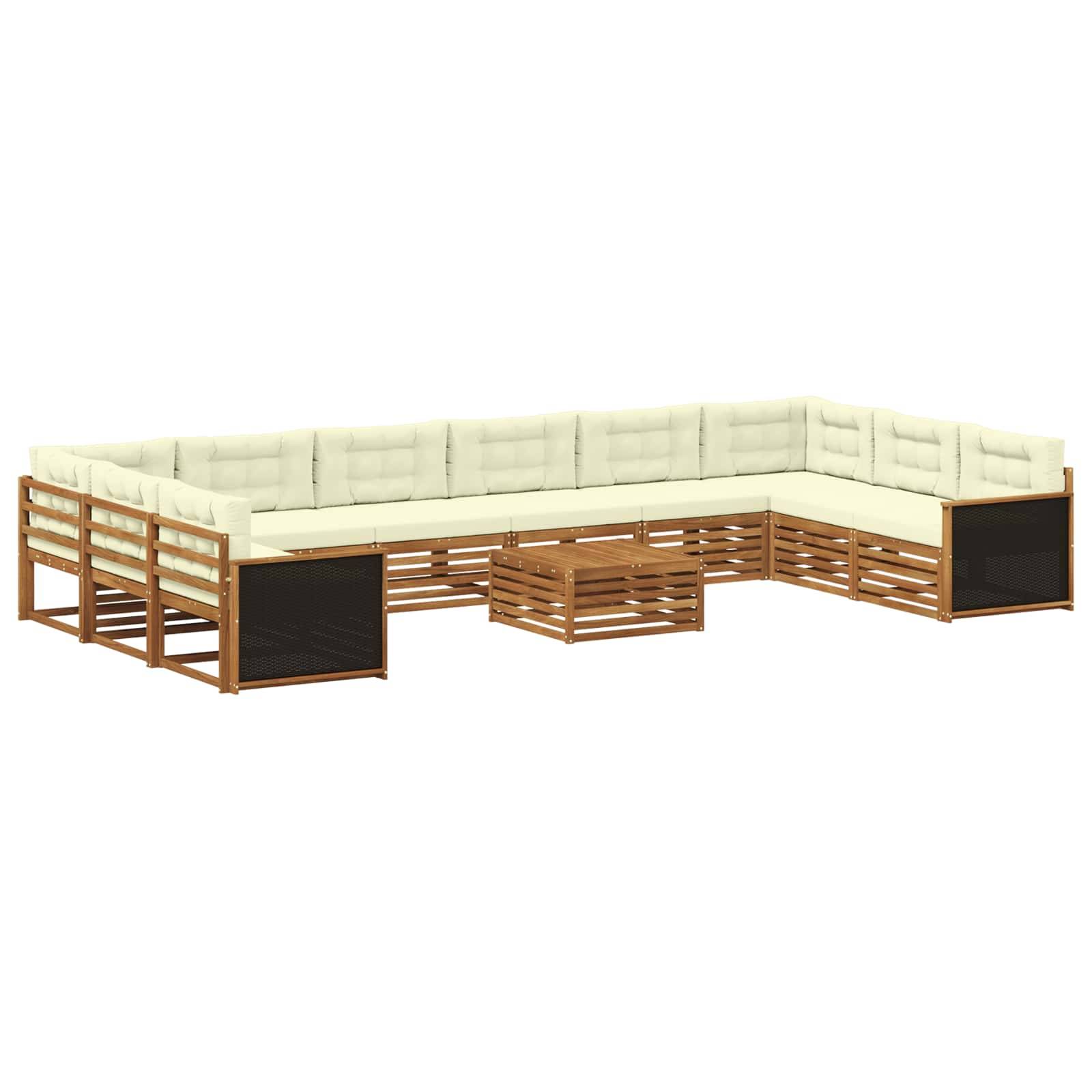 vidaXL Sofagarnituren mit Kissen 11 pcs Massivholz Akazie