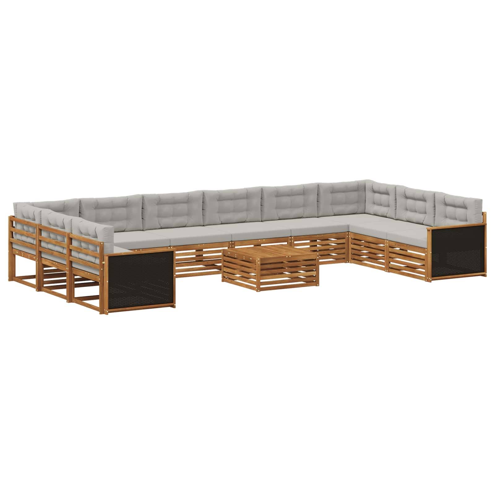 vidaXL Sofagarnituren mit Kissen 11 pcs Massivholz Akazie