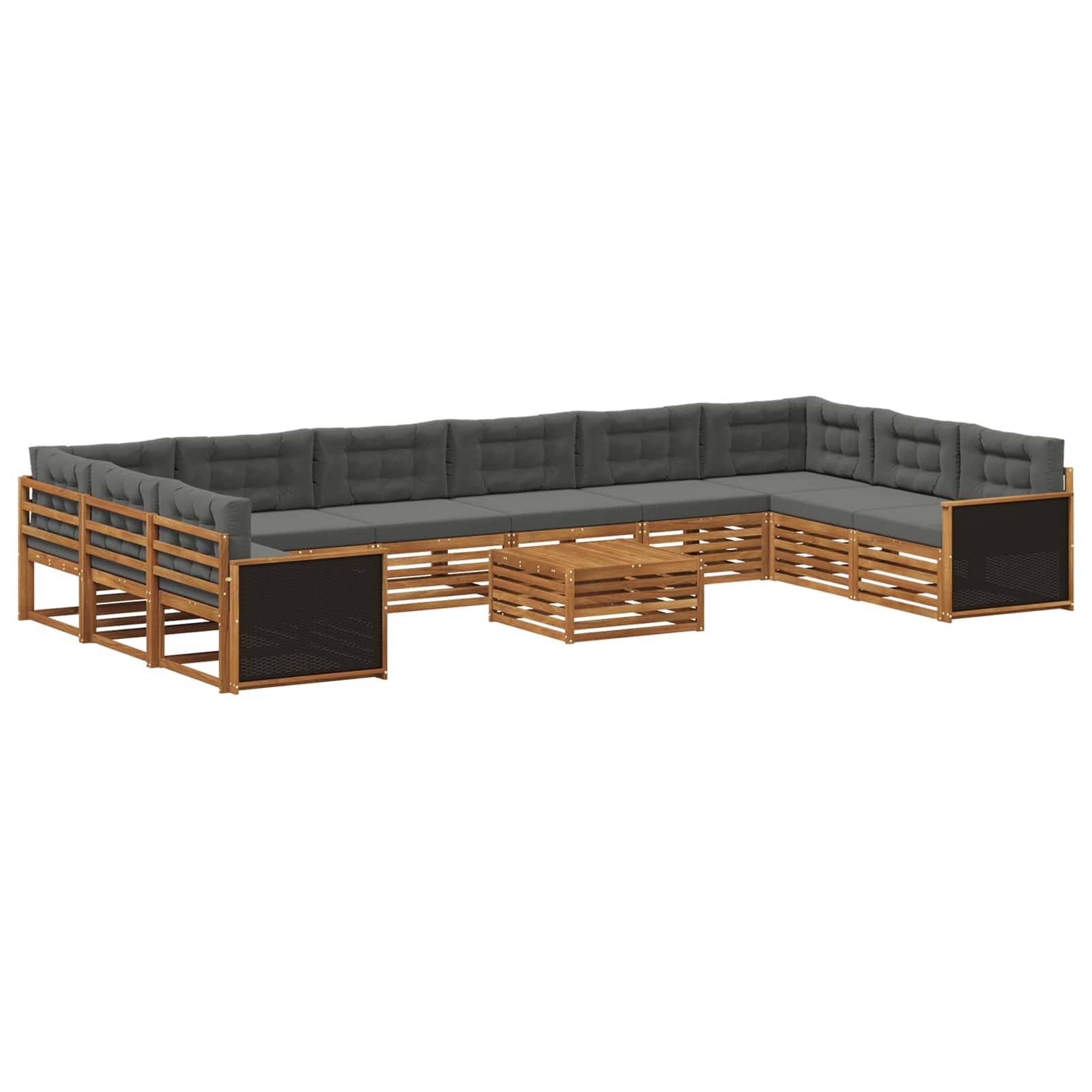 vidaXL Sofagarnituren mit Kissen 11 pcs Massivholz Akazie