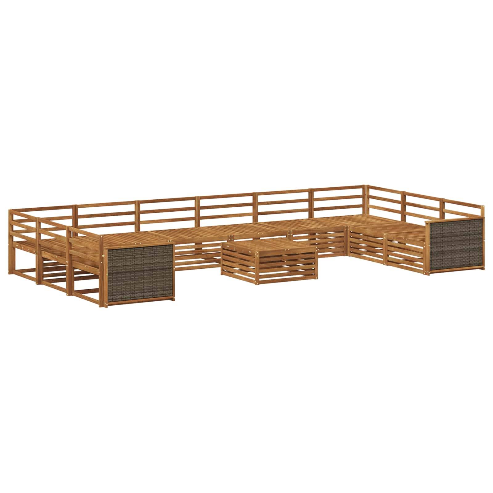 vidaXL Sofagarnituren 11 pcs Massivholz Akazie