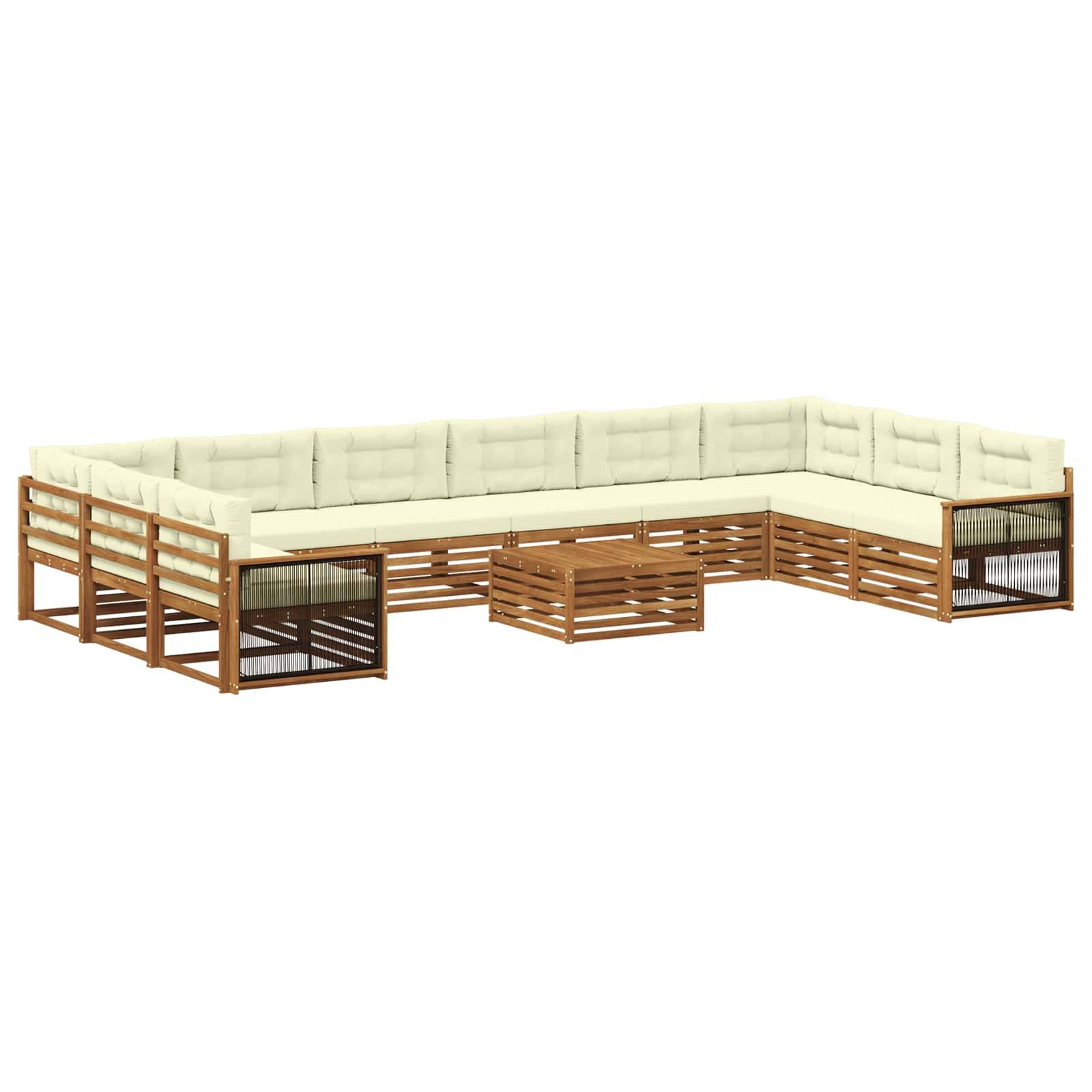 vidaXL Sofagarnituren mit Kissen 11 pcs Massivholz Akazie