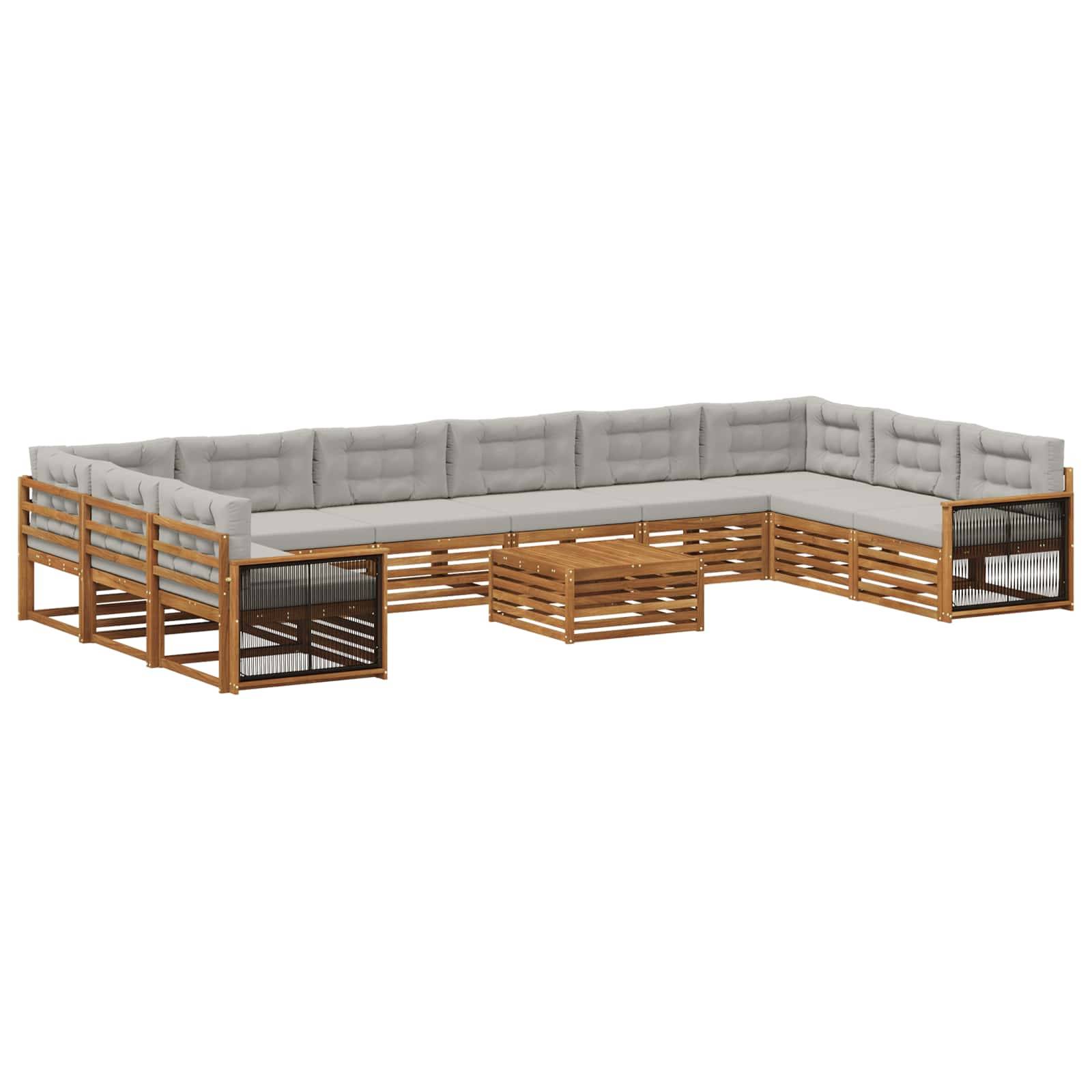 vidaXL Sofagarnituren mit Kissen 11 pcs Massivholz Akazie