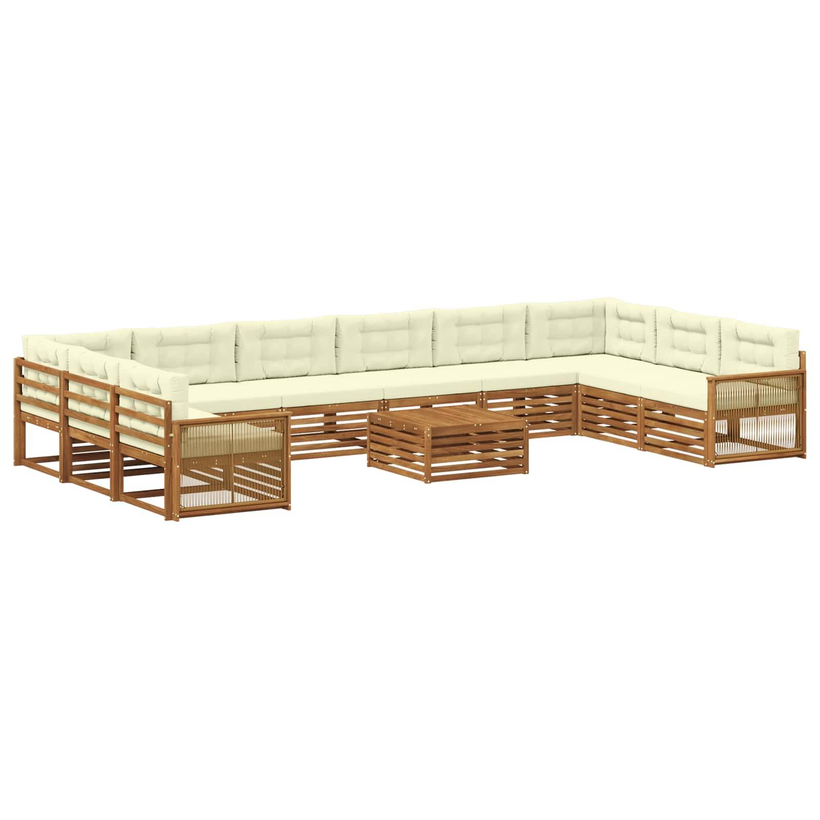vidaXL Sofagarnituren mit Kissen 11 pcs Massivholz Akazie