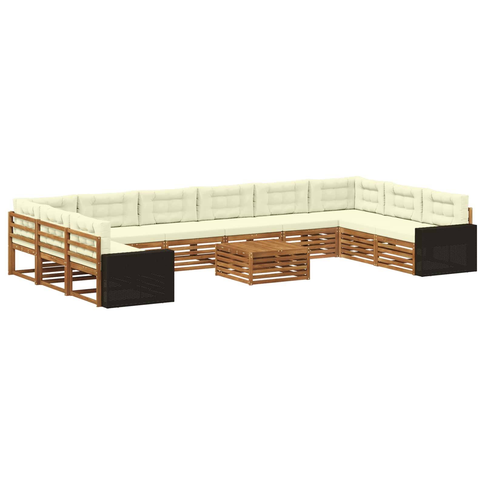 vidaXL Sofagarnituren mit Kissen 11 pcs Massivholz Akazie